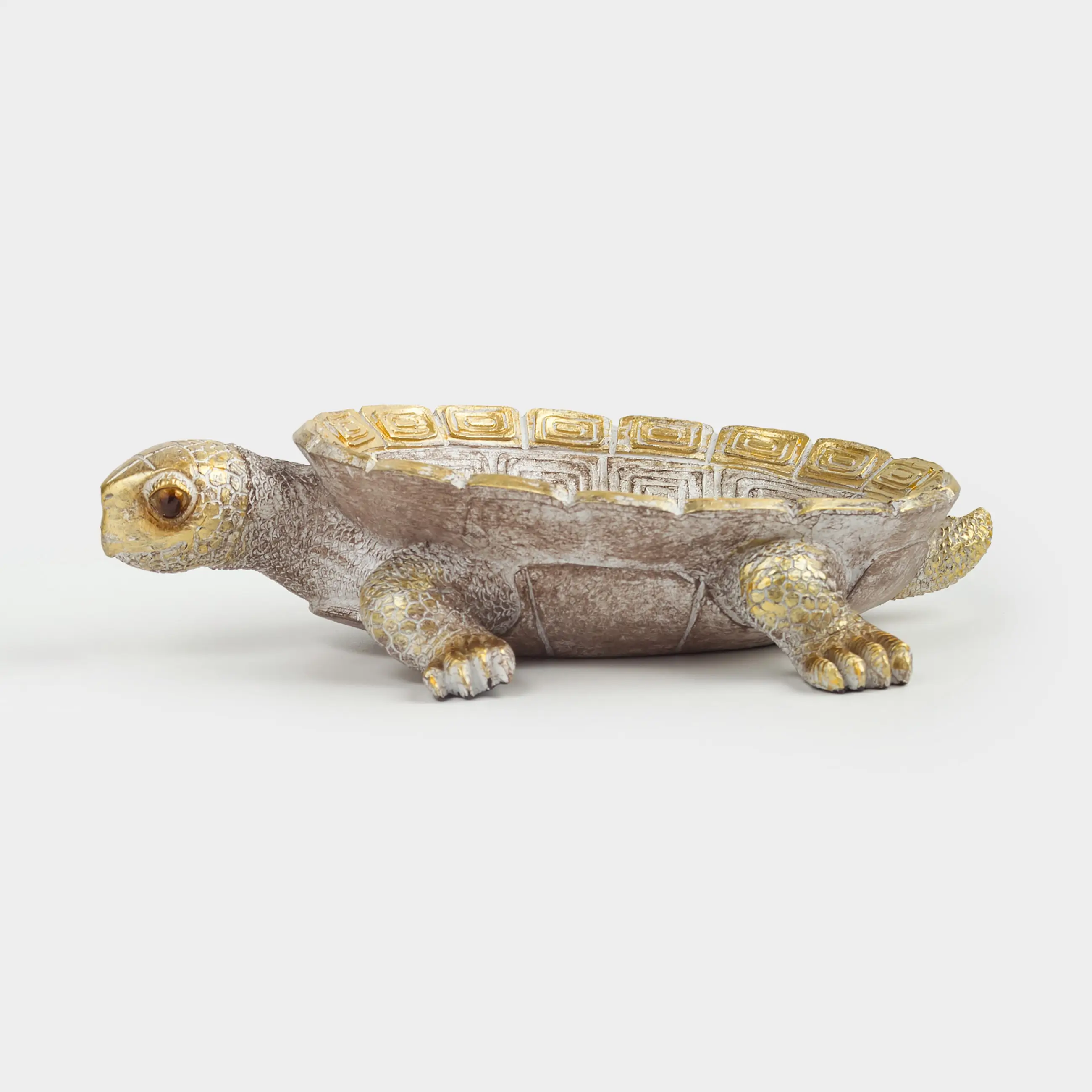 Сәндік ыдыс, 23х17х6 см, полирезин, алтын-күміс, Тасбақа, Grand turtle