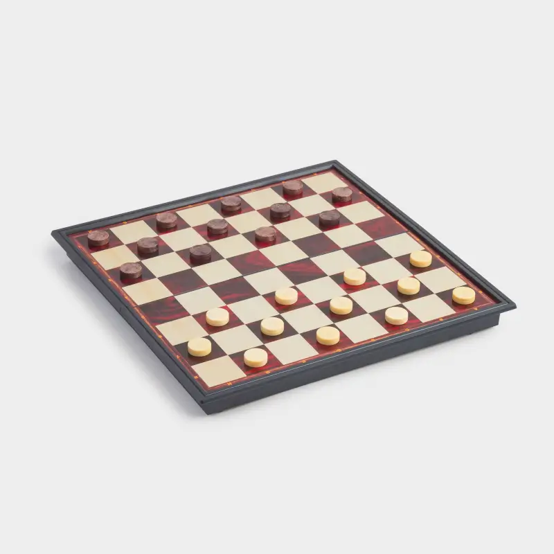 Игра настольная, 25х25 см, шашки/нарды, дорожные, пластик, Hobby light ,image-0