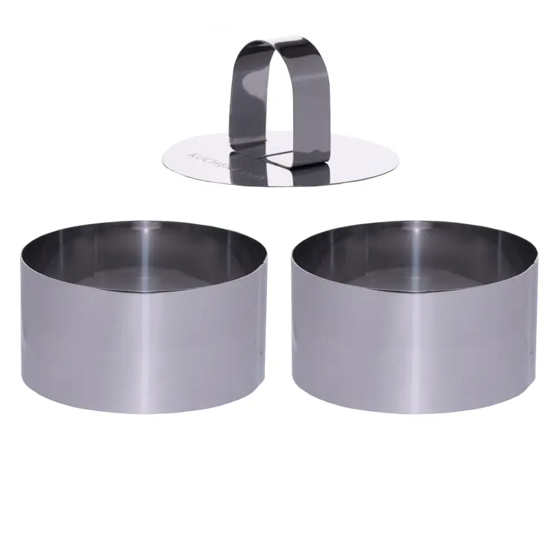 Форма для салата и гарнира, 8 см, 2 шт, с прессом, сталь, Круг, Classic