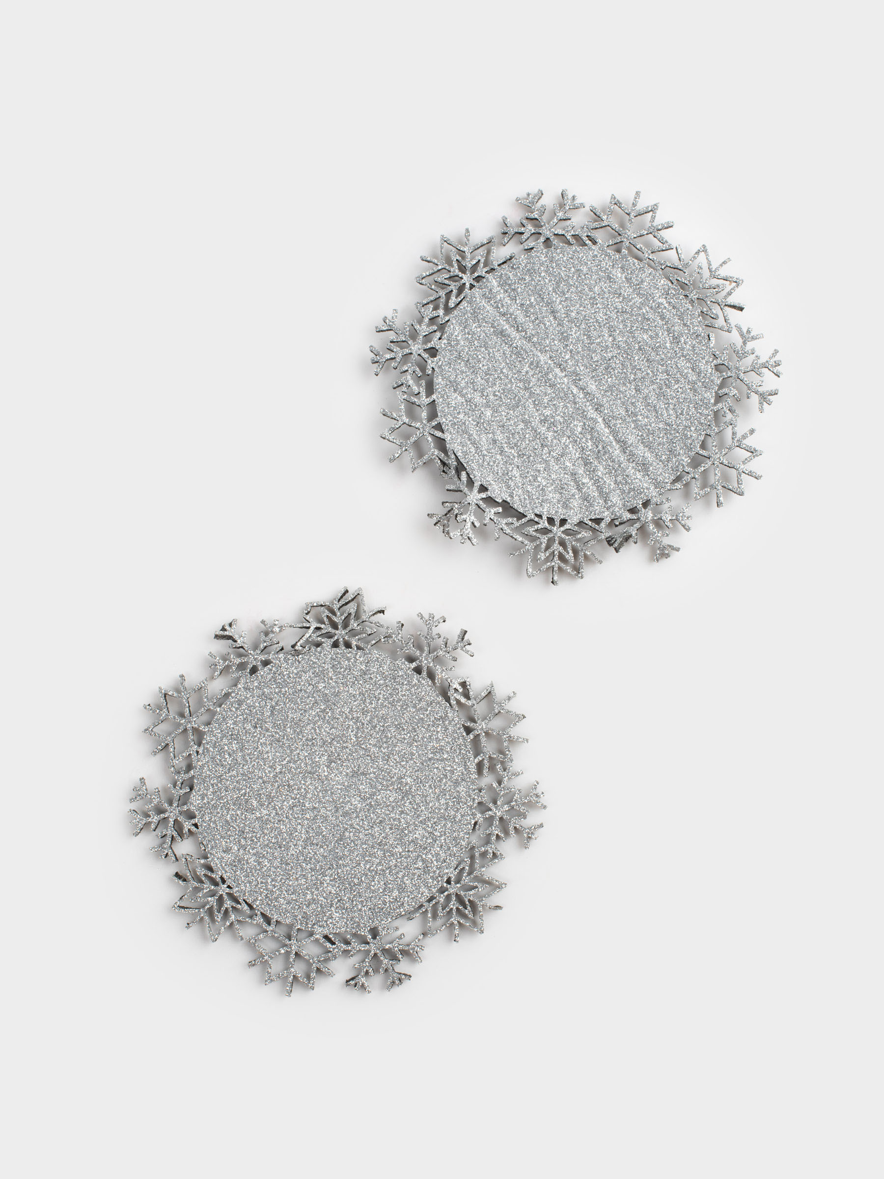 Саптыаяқ тұғыры, 12 см, 2 дана, киіз, бұйра, күміс, Қар ұшқындары, Felt mat, image-2