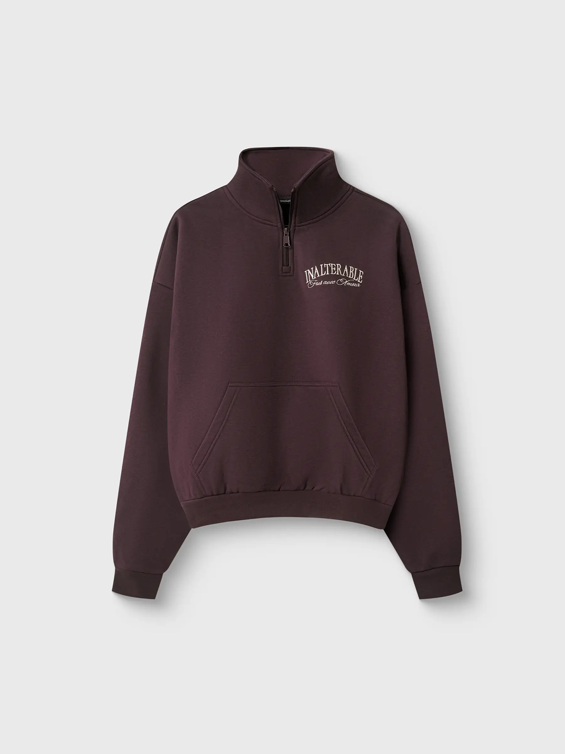 Әйелдер толстовкасы, өлшемі L, сыдырмасы бар, мақта/полиэстер, қою қызыл, Leonie