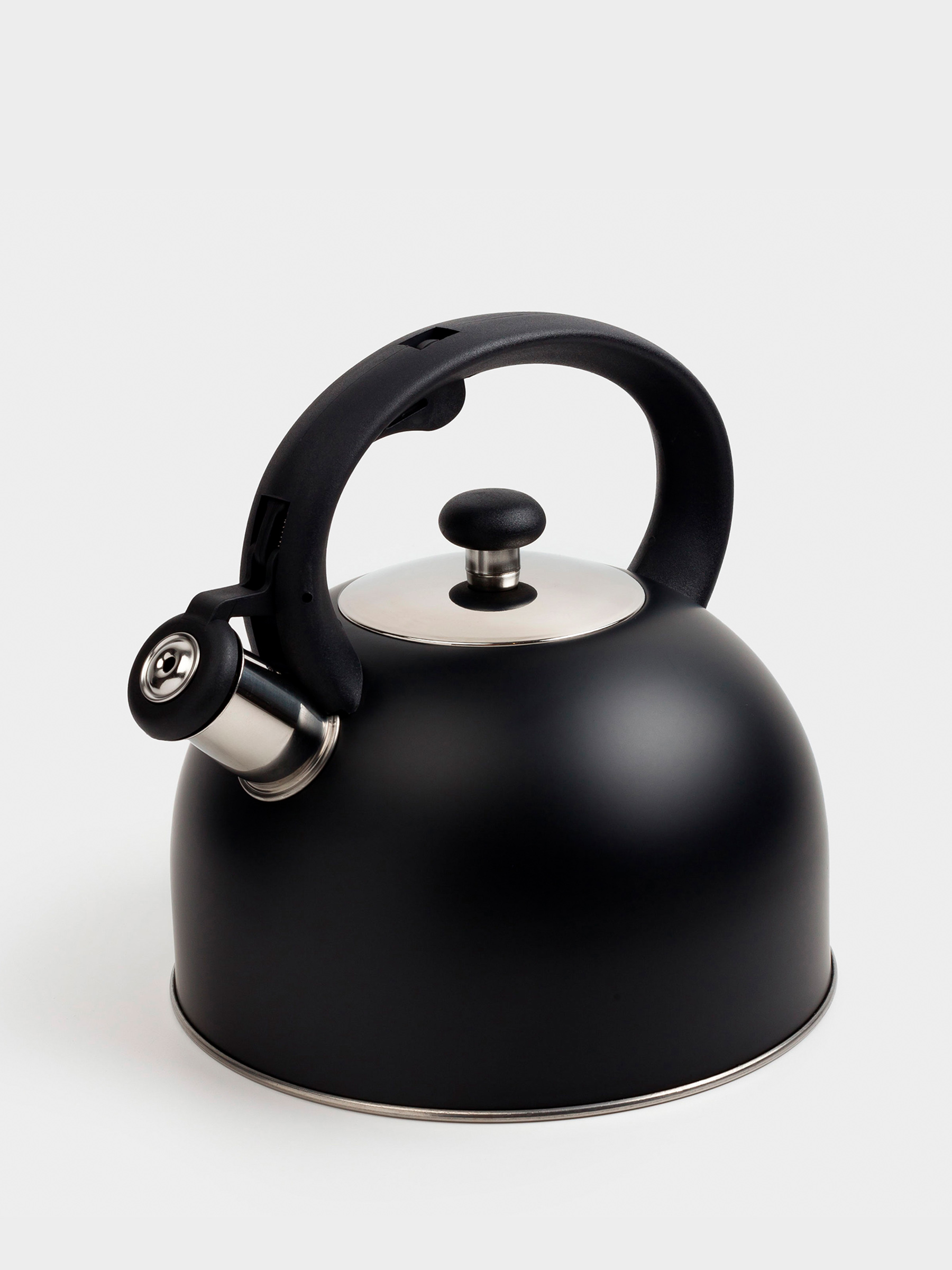 Чайник, 3 л, со свистком, сталь/нейлон, черный, Whistle, image-3