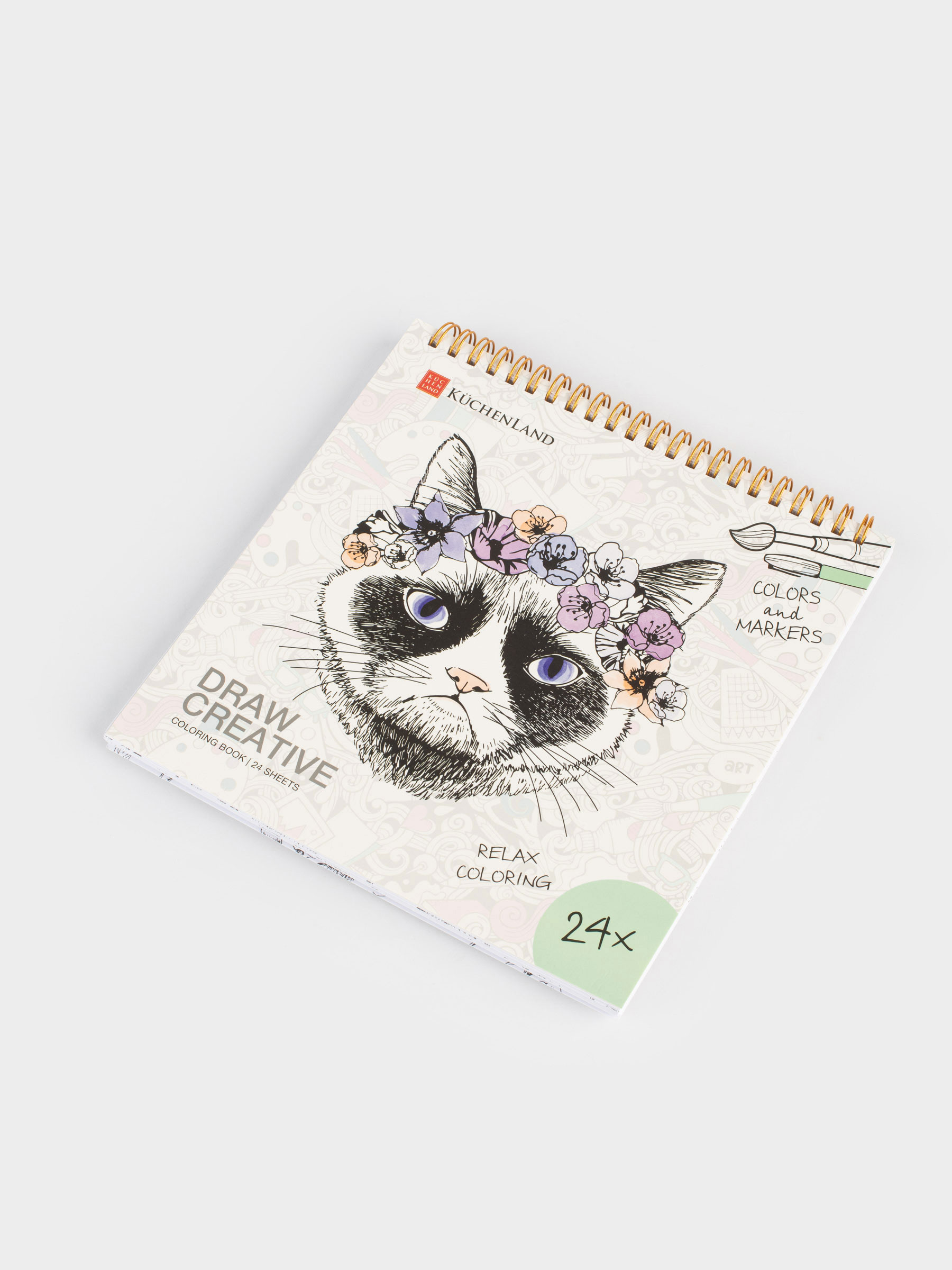 Бояуға арналған Альбом, 21х21 см, 24 парақ, сақиналарда, романс, Draw, image-5