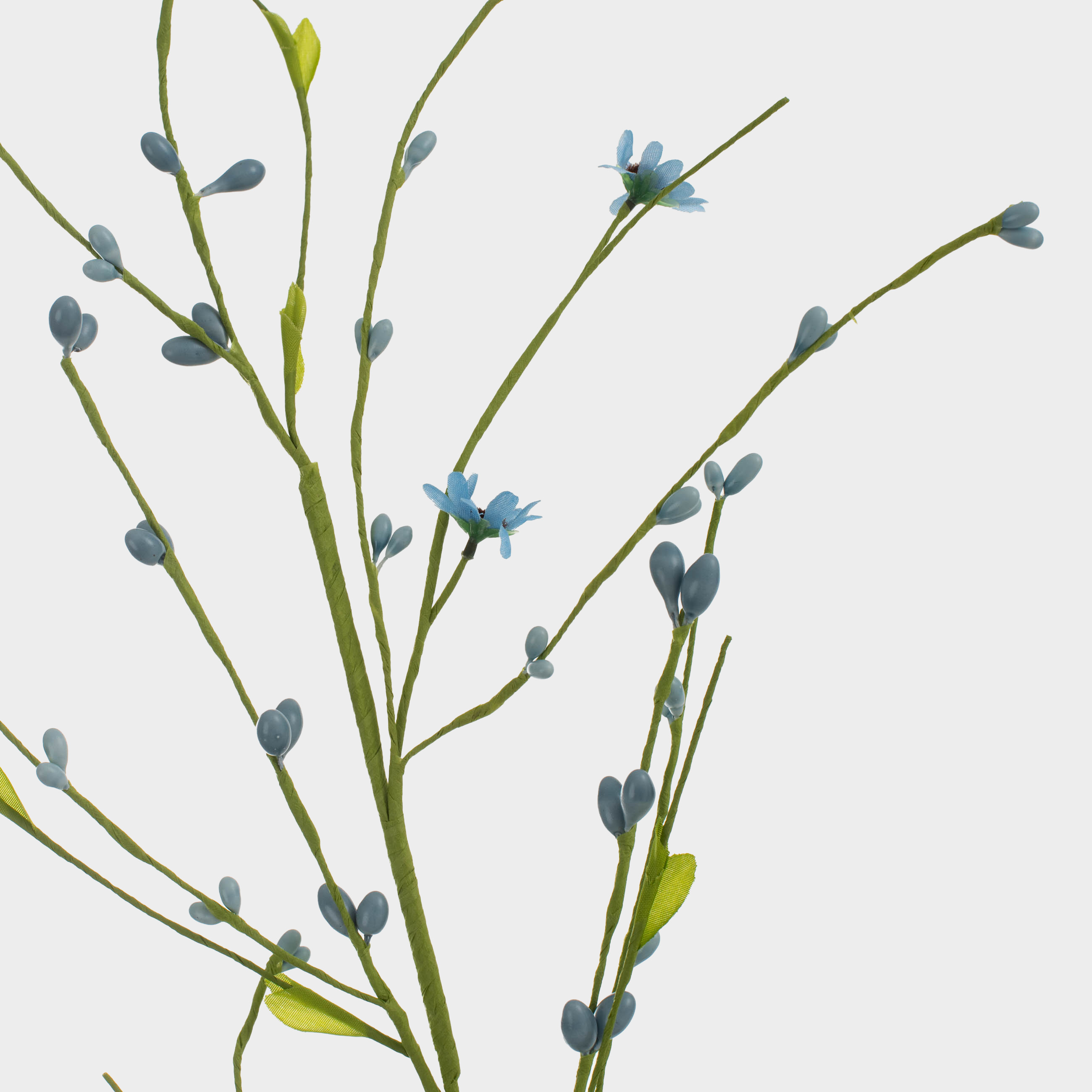 Ветка декоративная, 70 см, пластик/металл, Голубые цветы, Easter decor, image-1