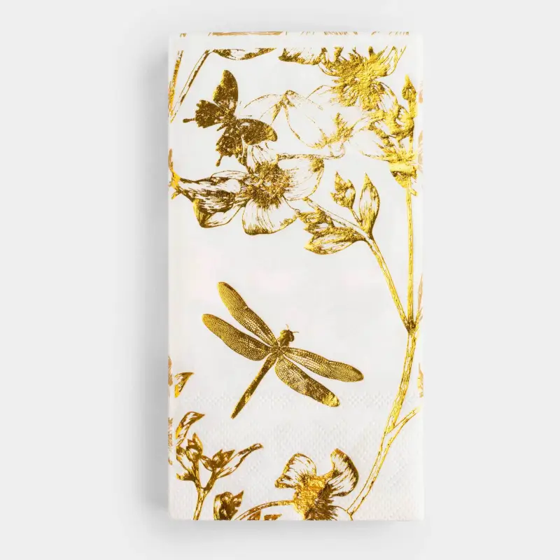 Салфетки бумажные, 33х33 см, 20 шт, прямоугольные, белые, Цветы, Flower garden ,image-0
