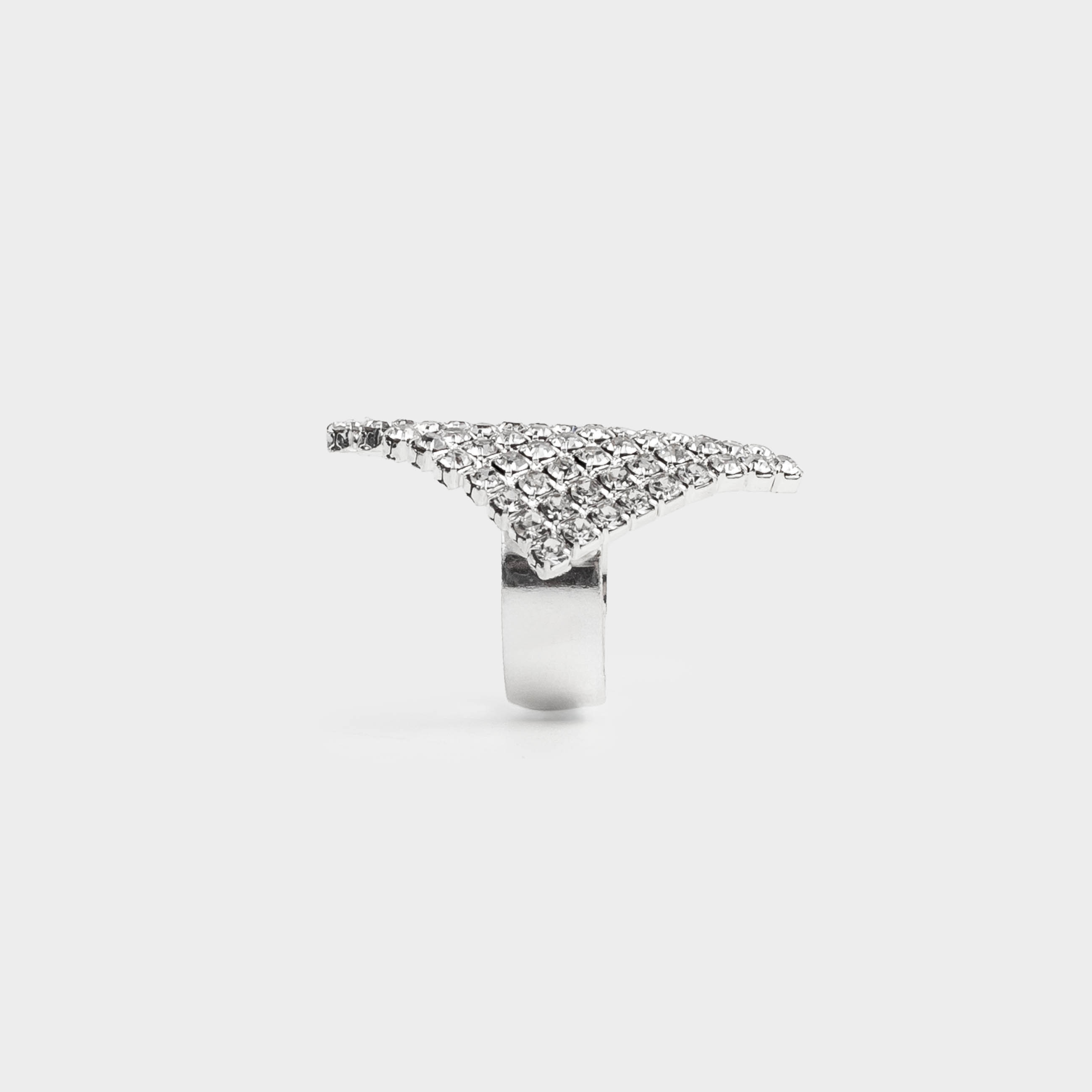 Кольцо, р. S-M, единый размер, металл, серебристое, Кристаллы, Jewelry crystal, image-1