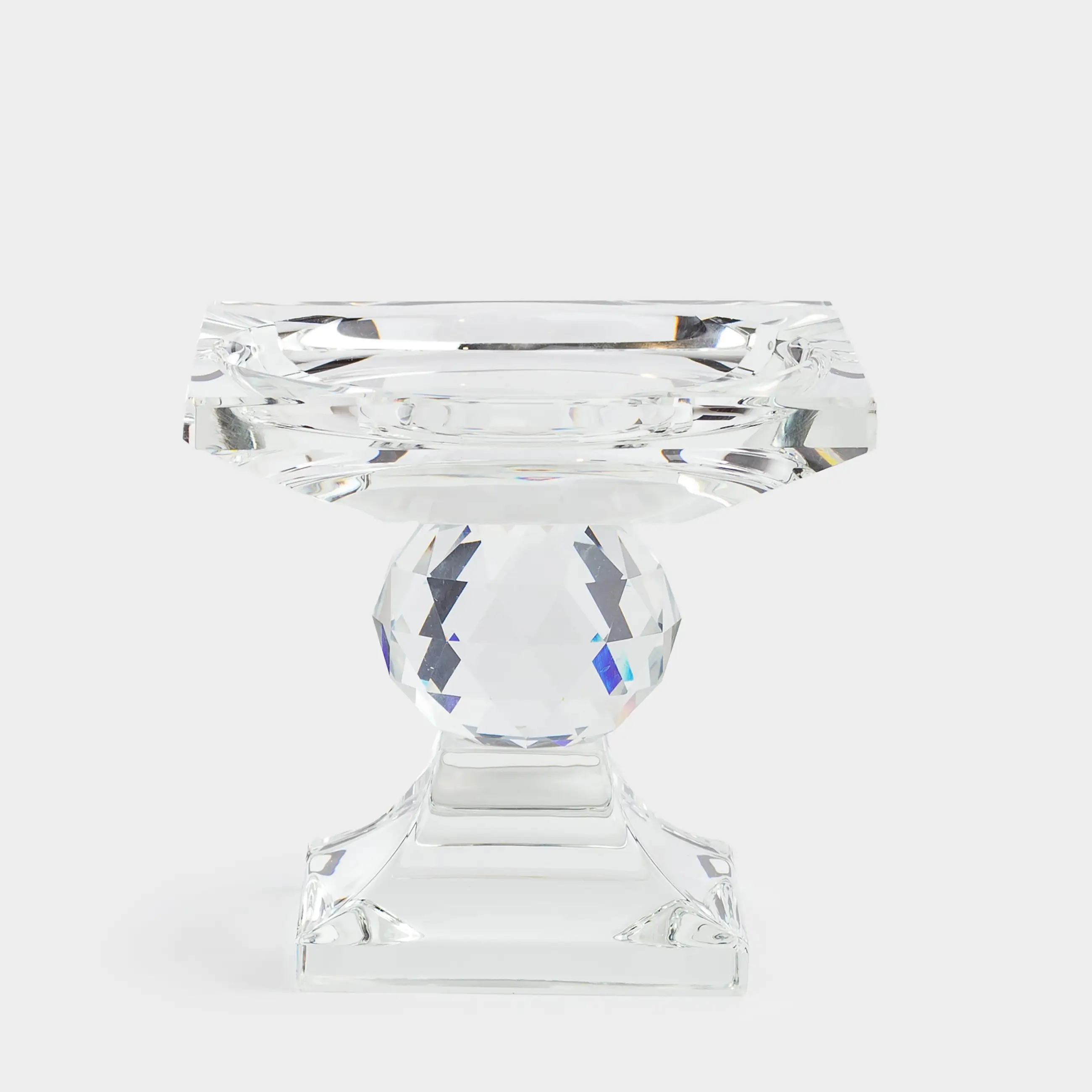 Подсвечник, 9 см, для цилиндрической свечи, на ножке, кристальное стекло, Lux crystal
