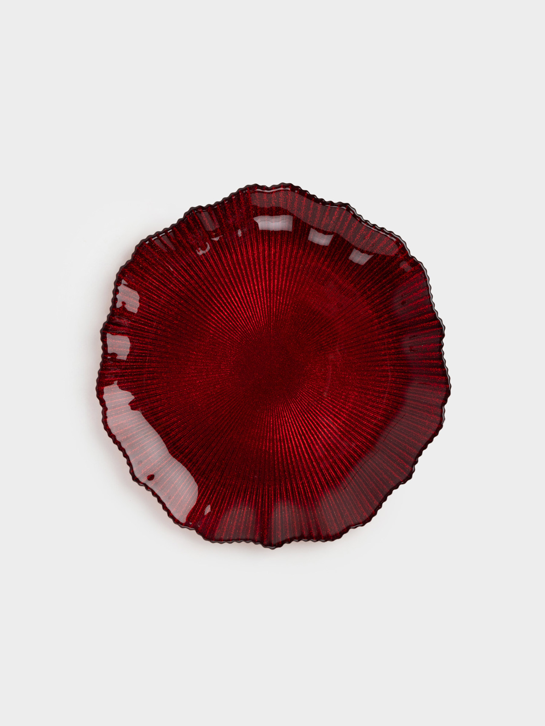 Түскі ас тәрелкесі, 28 см, шыны Р, қызыл, Ribby color, image-0