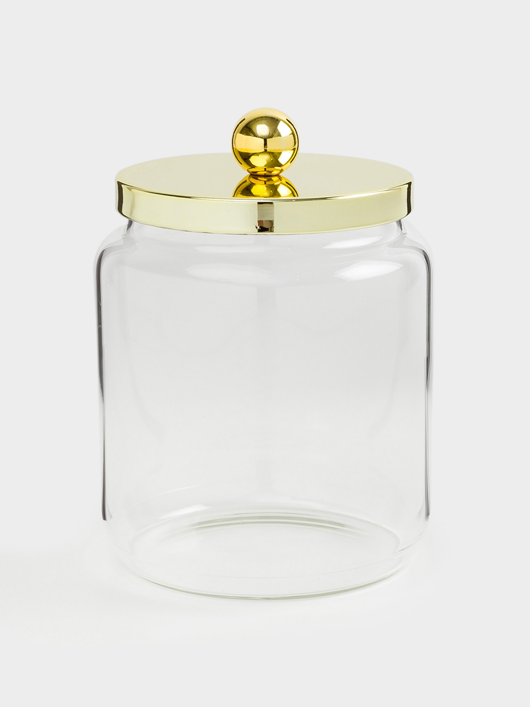 Емкость для хранения, 9х12 см, 450 мл, стекло/металл, золотистая, Classic gold, image-0