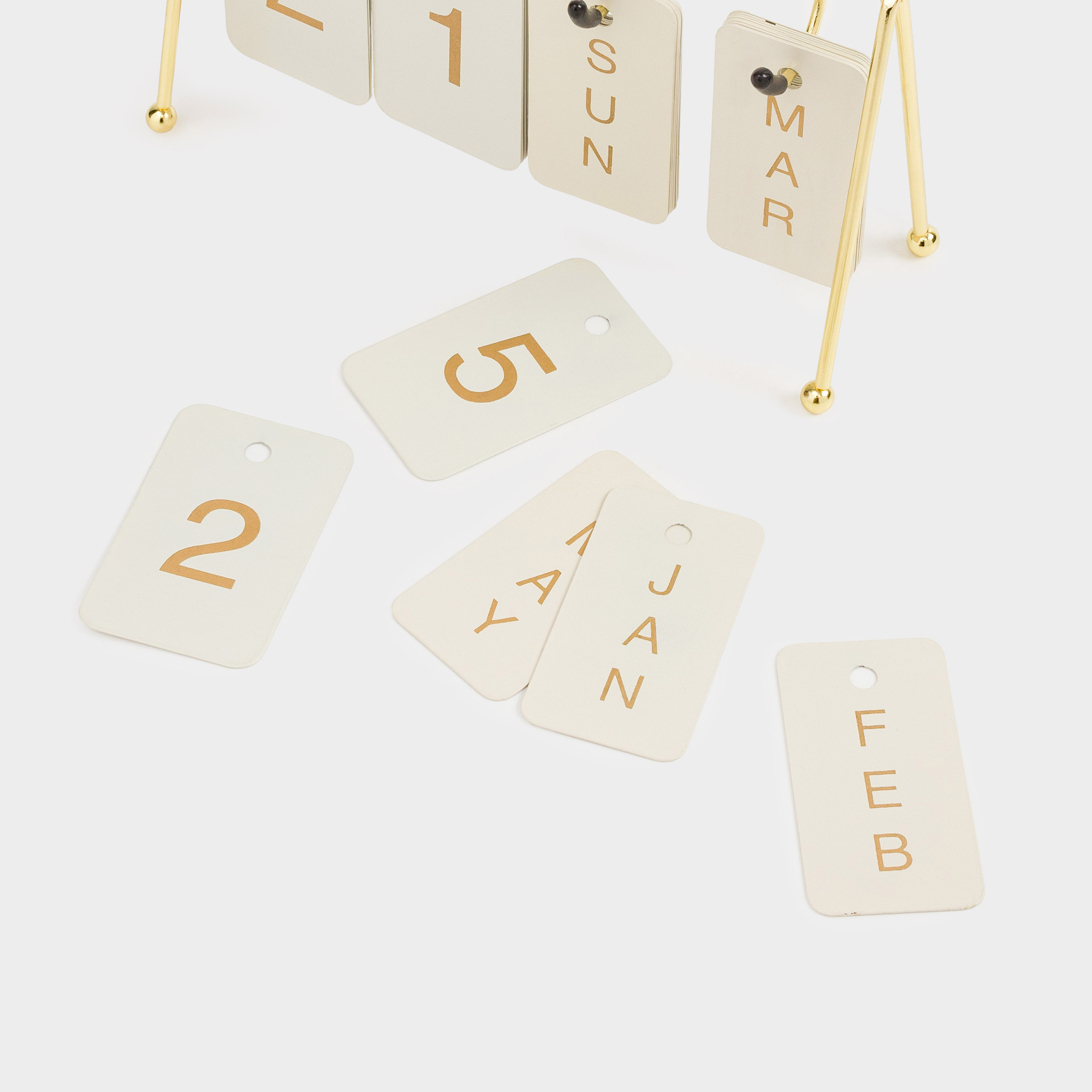 Үстел үсті күнтізбесі, 18х16 см, болат/шыны, алтын, Гүл, Twist gold, image-4