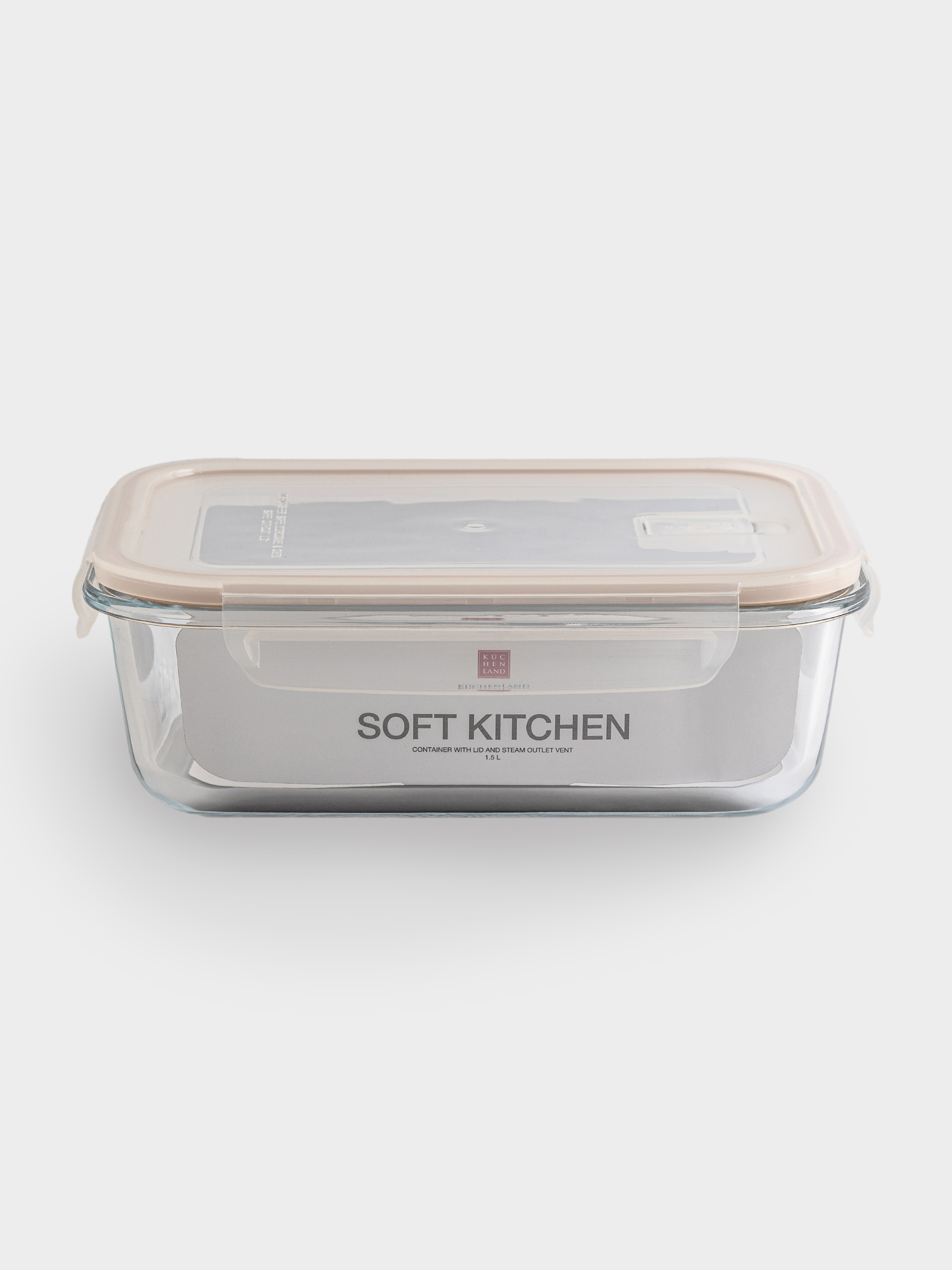 Контейнер, 1,5 л, с клипсами, с клапаном, стекло Т, прямоугольный, Soft kitchen, image-6