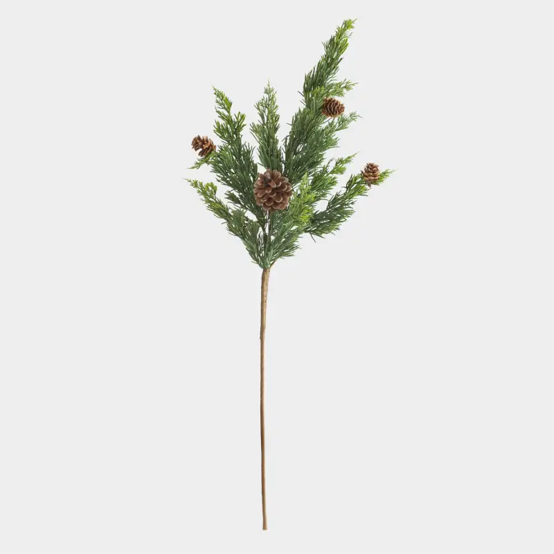Ветка декоративная, 91 см, полиэтилен/пенопласт, Хвоя с шишками, Conifer decor, image-0