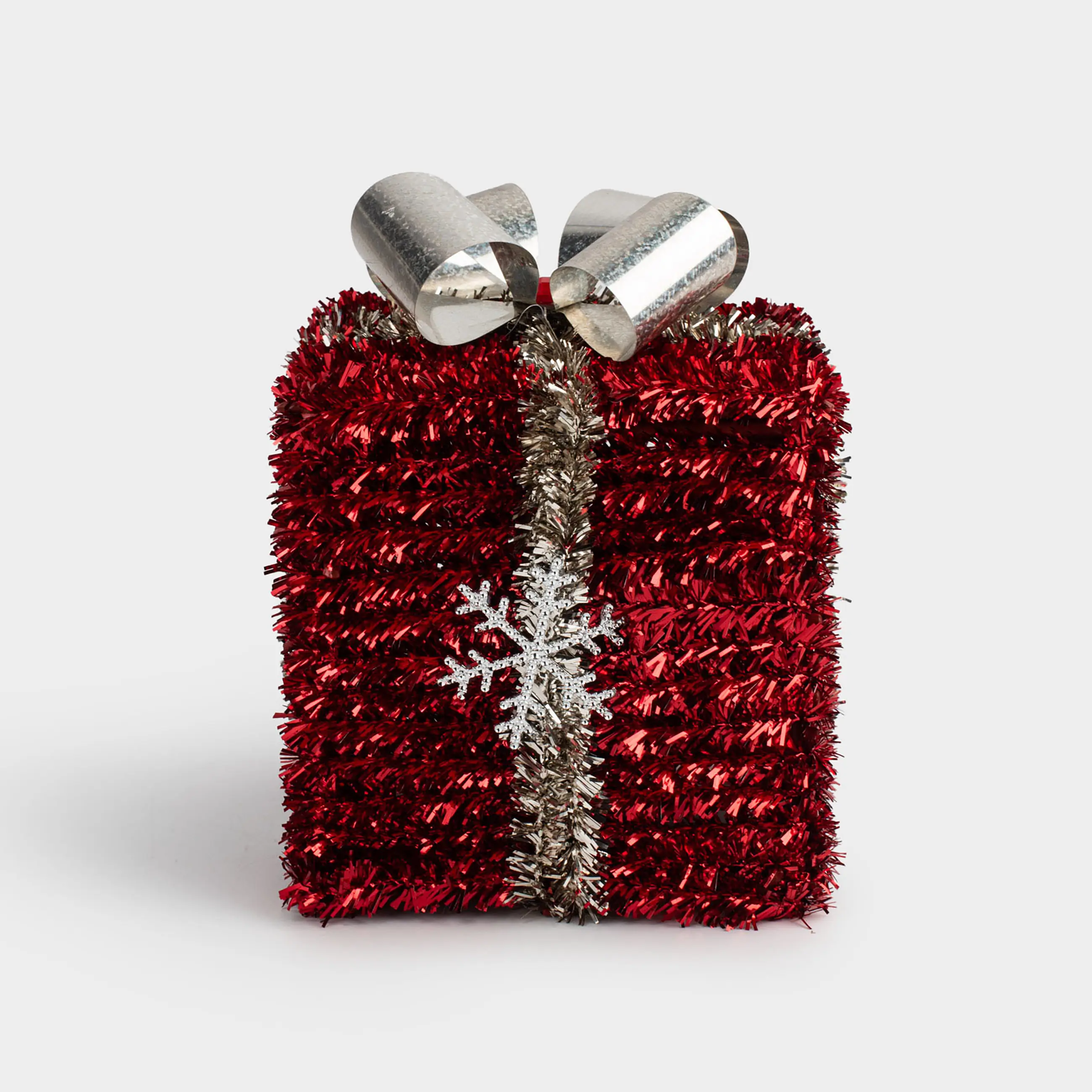 Мүсінше, 15 см, шырша жылтырағы/пластик, қызыл, Сыйлық, Tinsel decor
