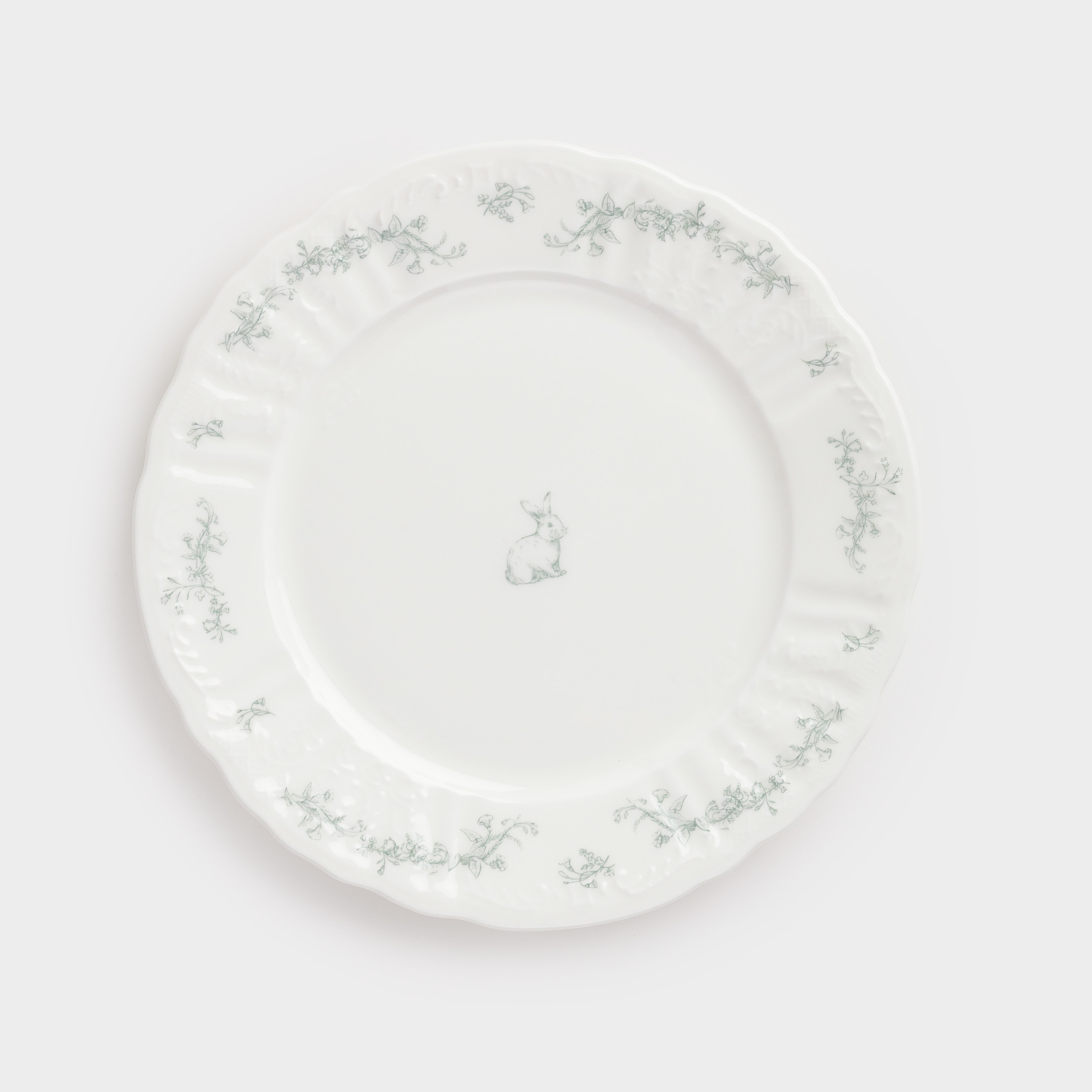 Тіскебасар тәрелкесі, 20 см, Fine Bone China фарфоры, ақ, Қоян және гүлдер, Easter blooming, image-0