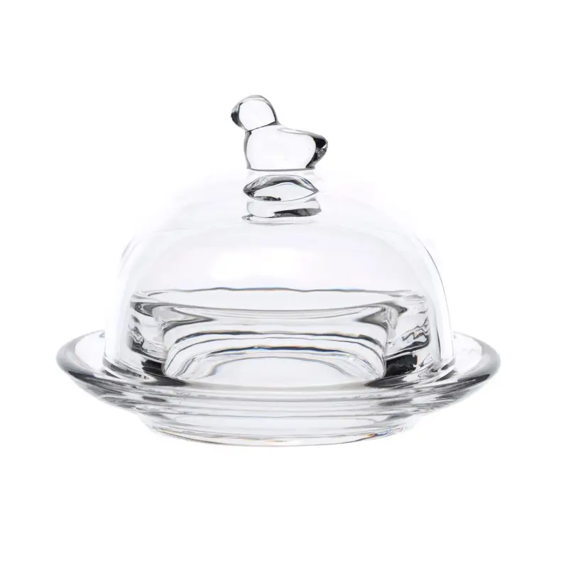 Икорница, 9 см, с крышкой, стекло, Птичка, Clear ,image-0