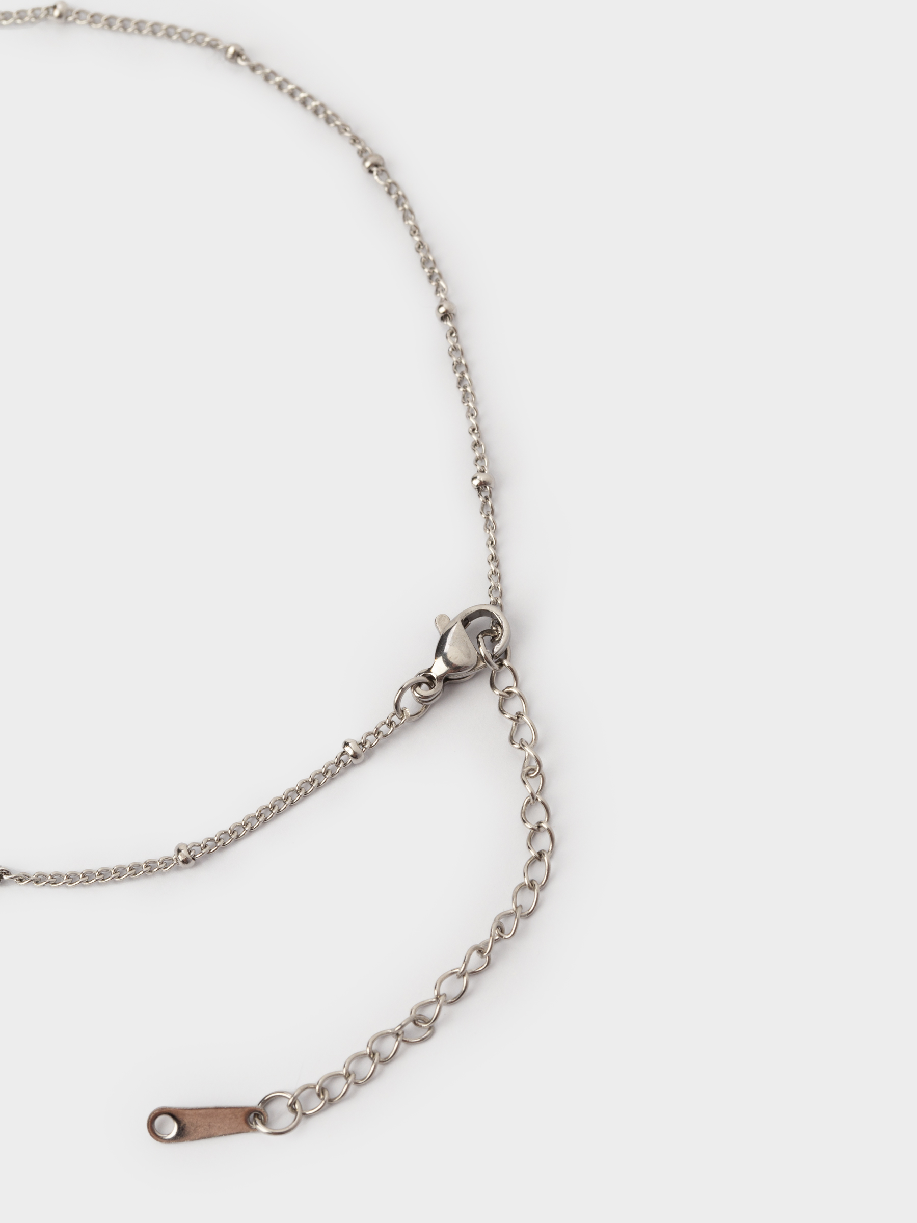 Шынжыр, 49 см, аспасы бар, металл/страздар, күміс, Сақина, Jewelry, image-4