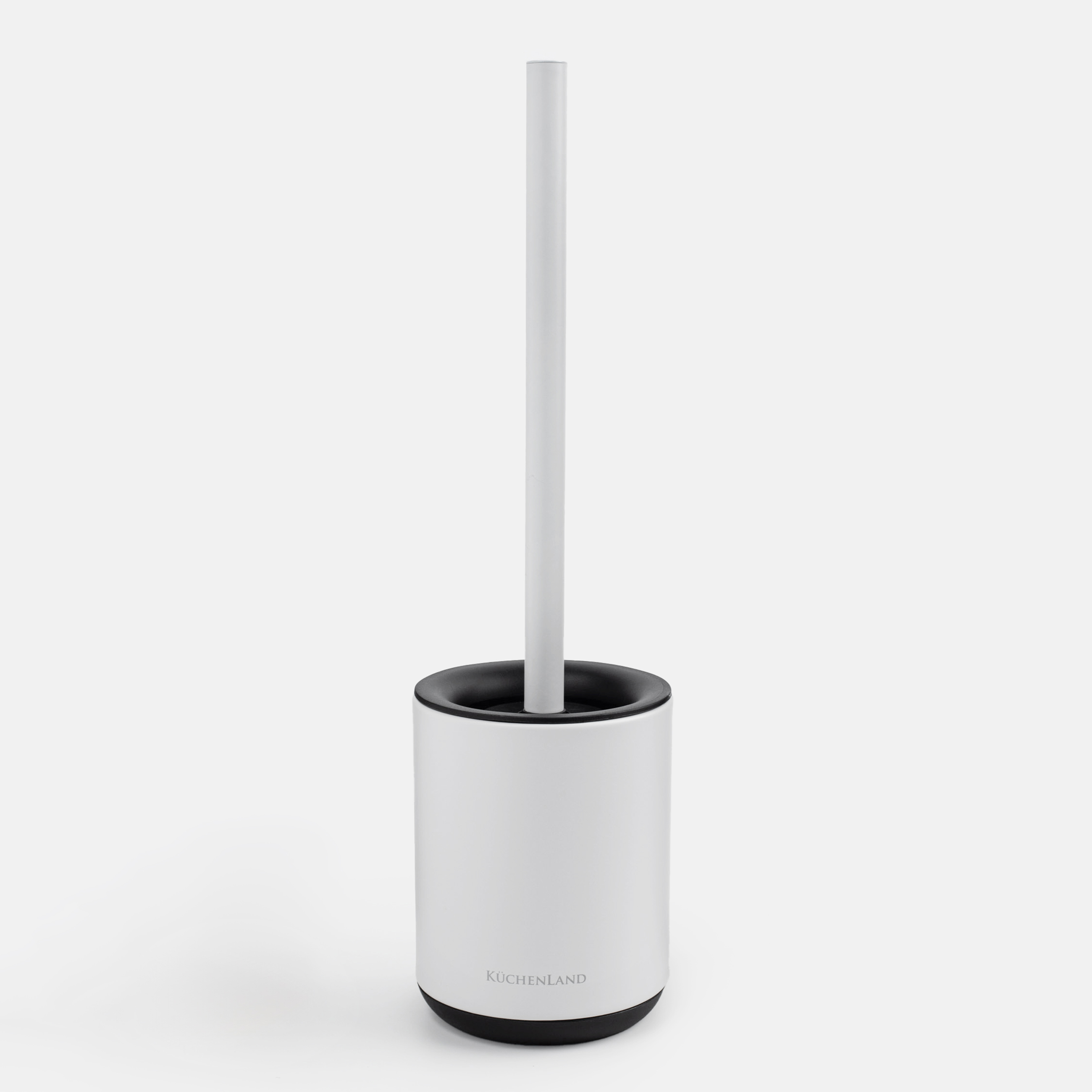 Дәретхана щеткасы, 38 см, стендпен, резеңке / металл, АҚ және қара, Веста