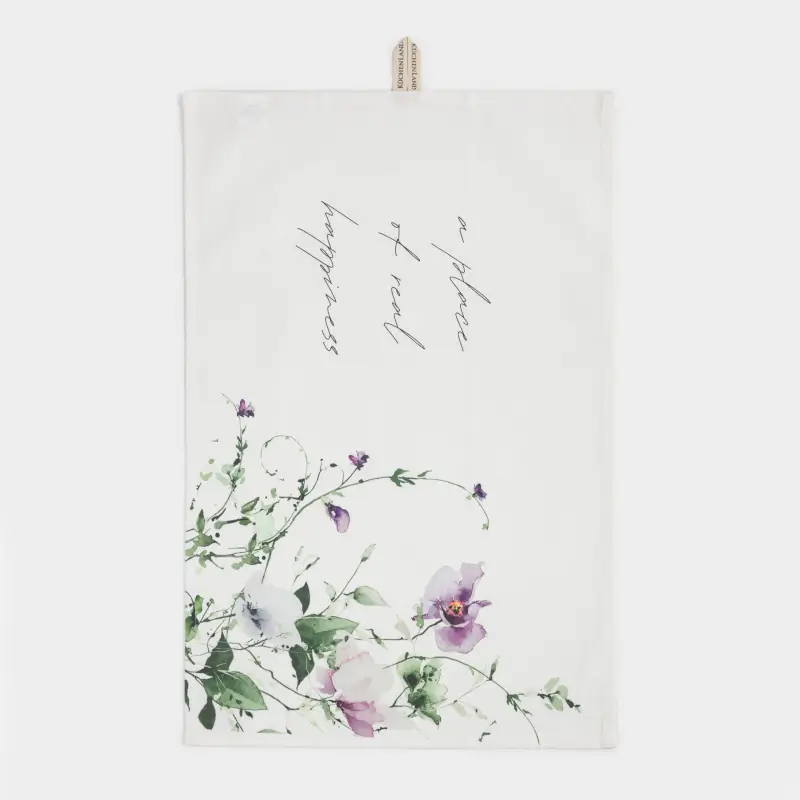 Полотенце кухонное, 40х60 см, хлопок, молочное, Эустомы, Floret ,image-0
