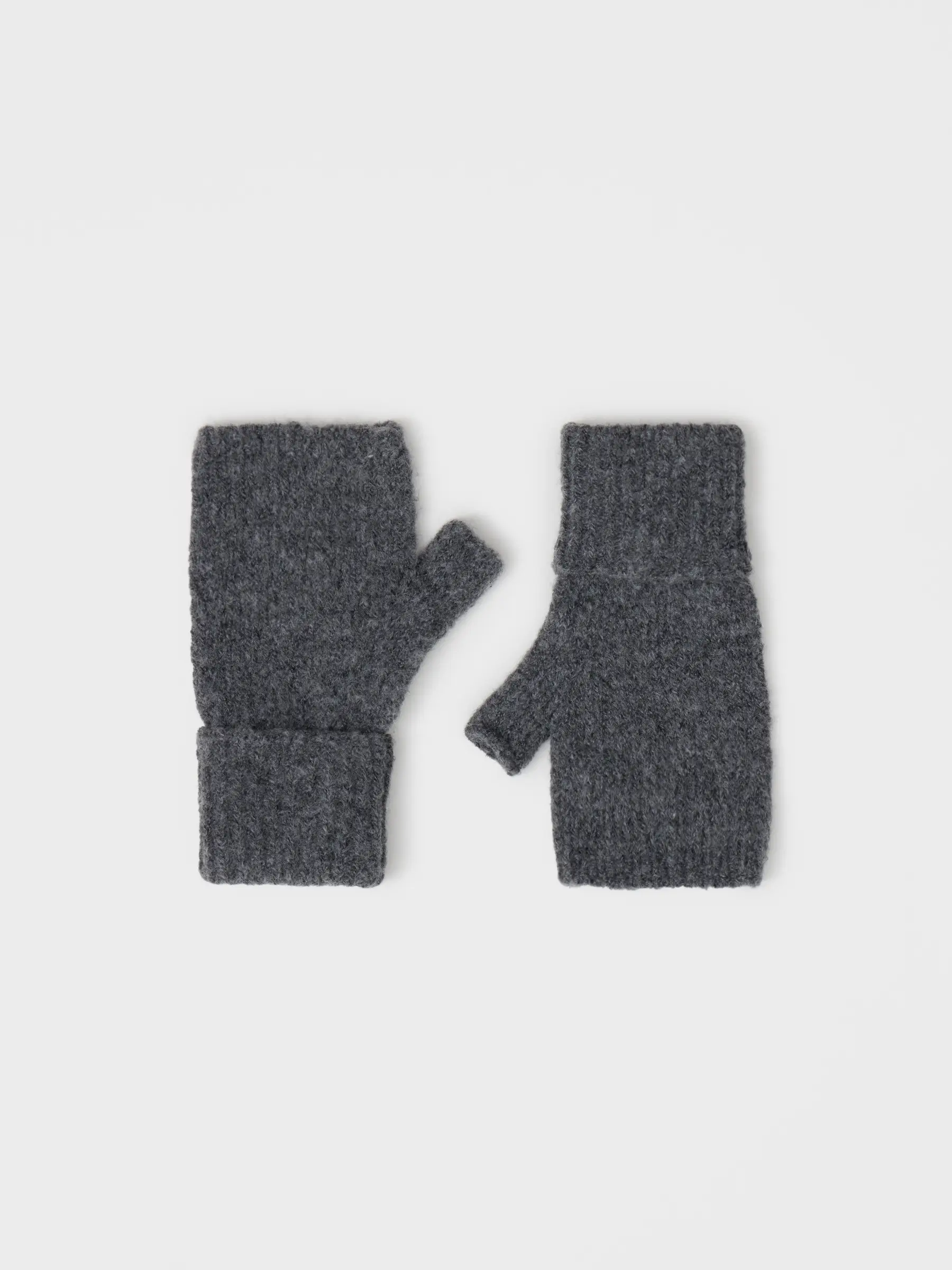 Митенки женские, единый размер, акрил/полиэстер, серые, Knitting fuzz