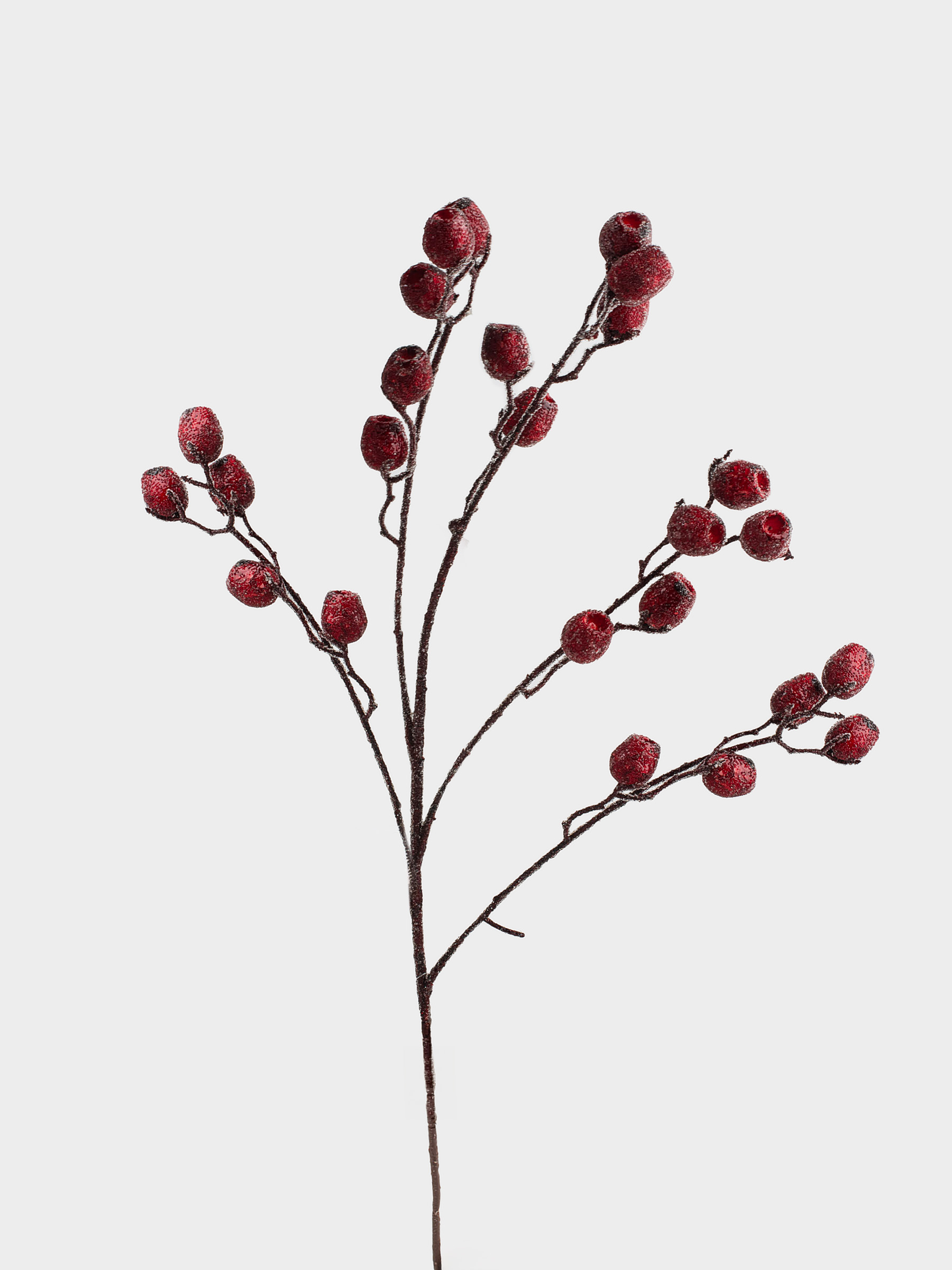 Сәндік бұтақ, 70 см, пенопласт, Қызыл жидектер, Red berry, image-1