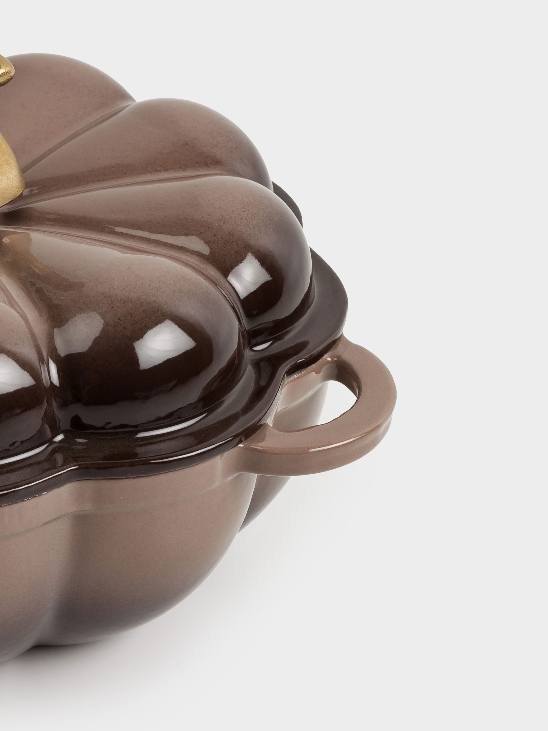 Кәстрөл, 20 см, 1,7 л, қақпағы бар, шойын, қоңыр, асқабақ, Gourd, image-2