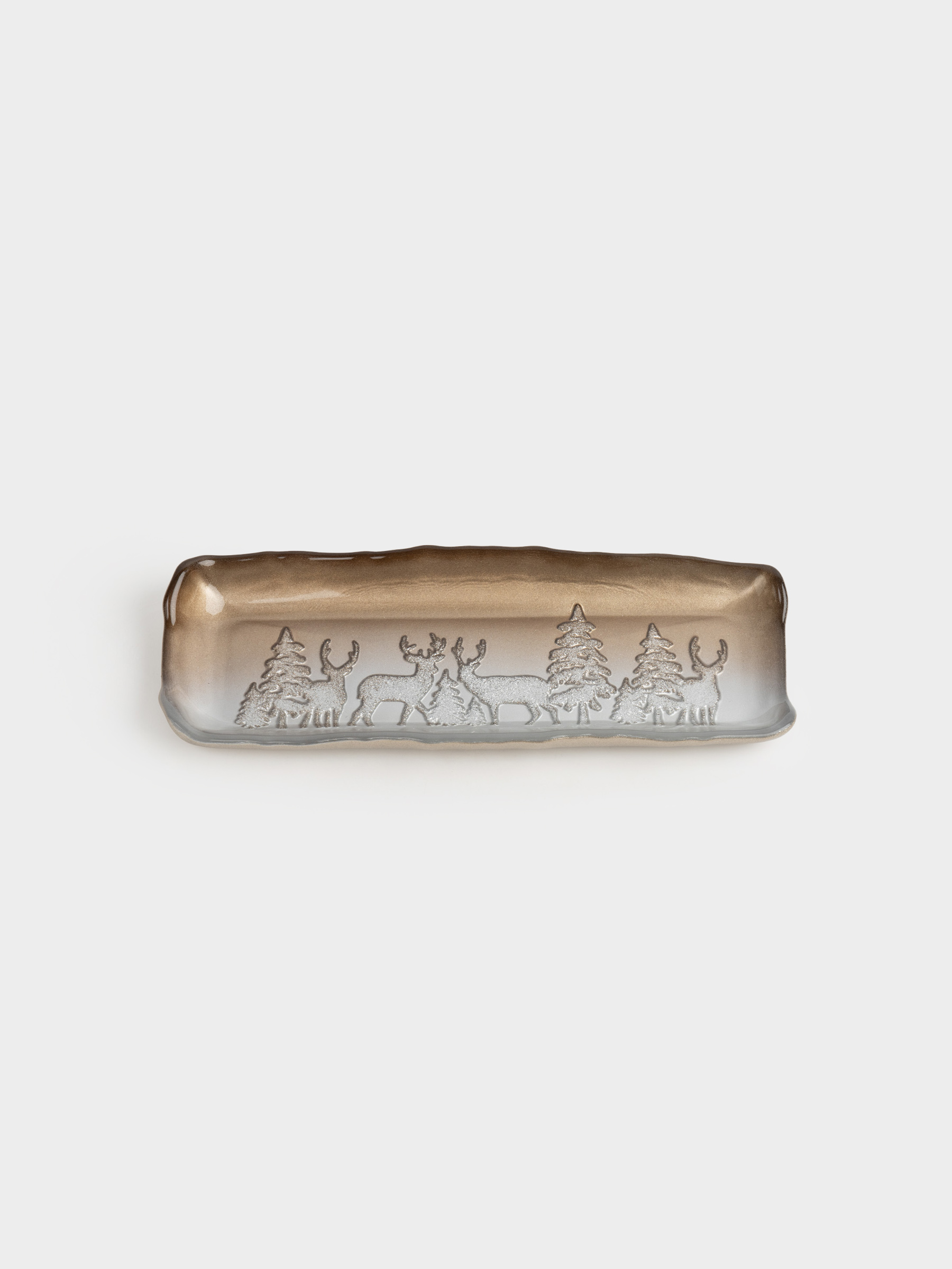 Ыдыс, 29х см, шыны, сүт және қола түстес, Ормандағы бұғы, Brumal, image-5