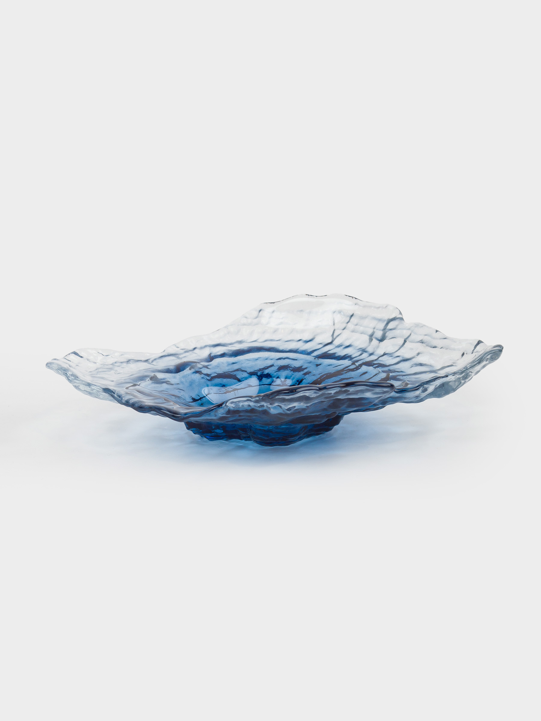 Ваза для фруктов, 23х17 см, стекло, синий градиент, Устрица, Shellfish gradient, image-0