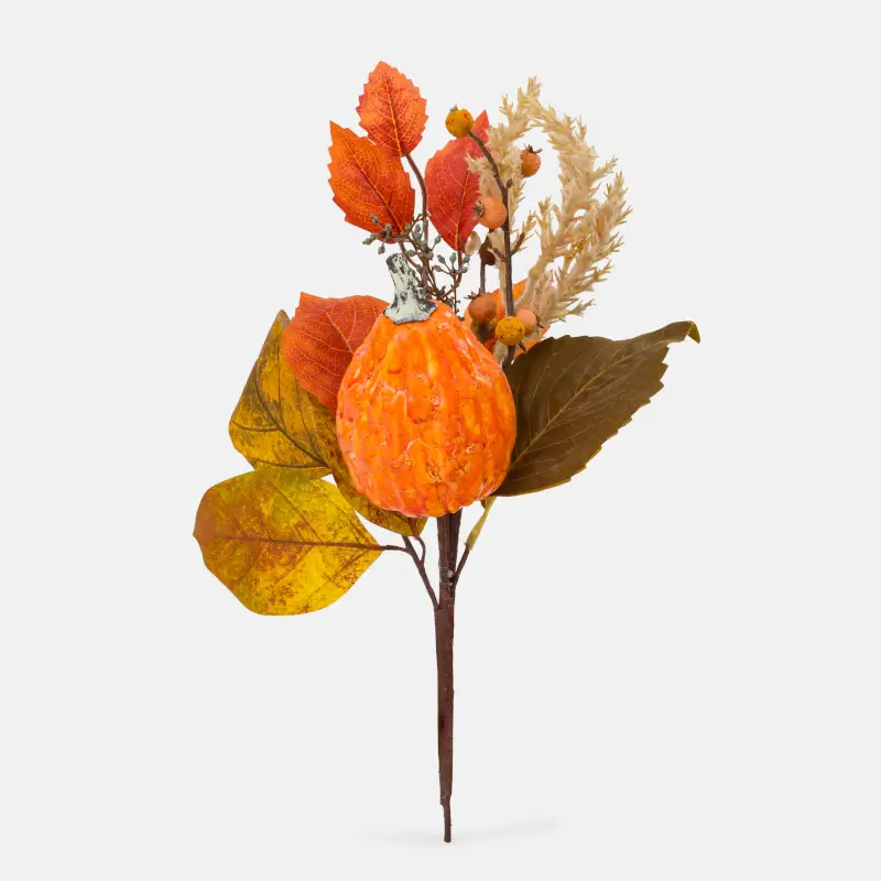 Сәндік бұтақ, 36 см, көбік/пластик, асқабақ және желелер, Forest symphony decor