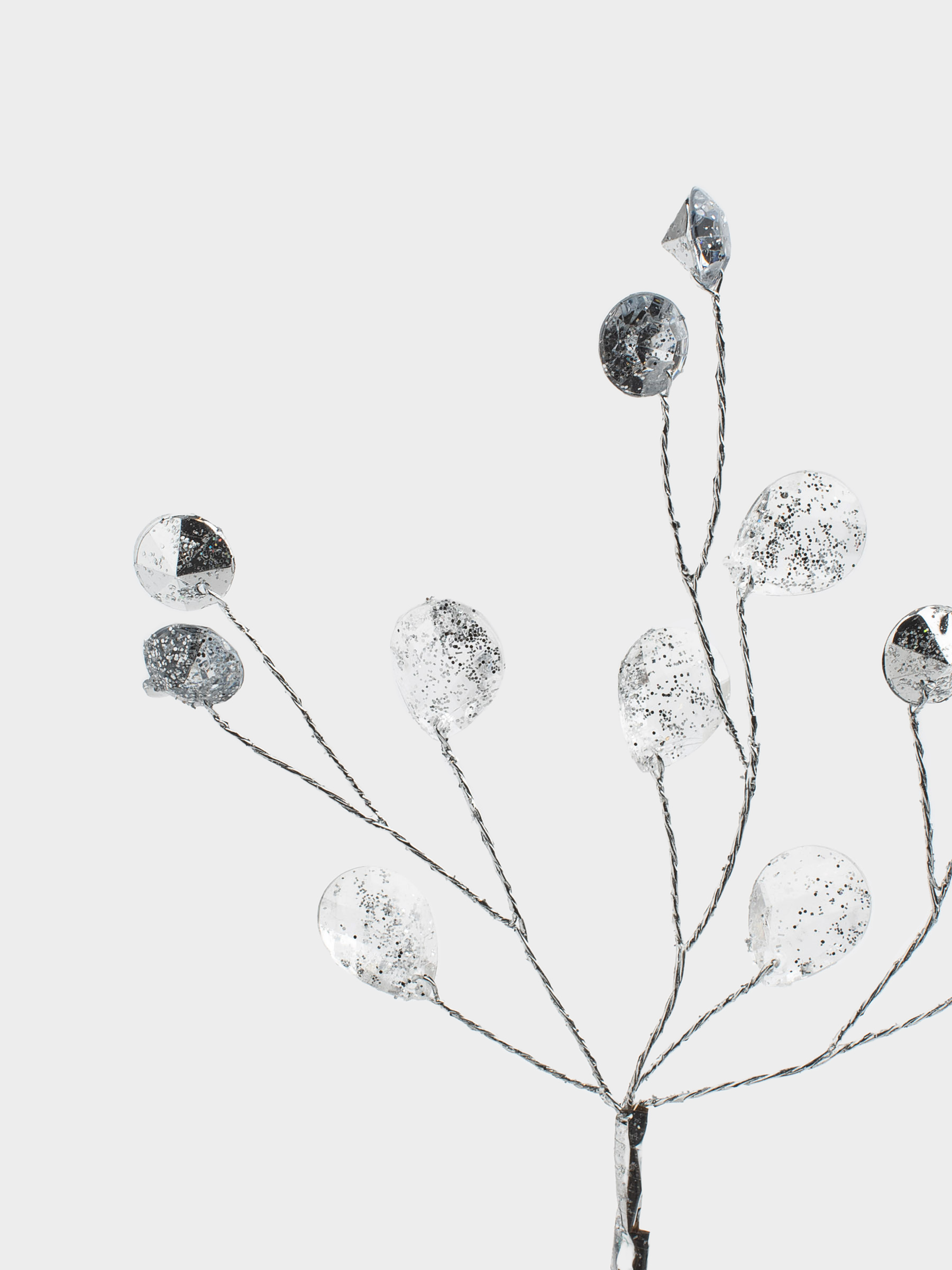 Сәндік бұтақ, 23 см, акрил/металл, күміс, Кристалдар, Crystal decor, image-3