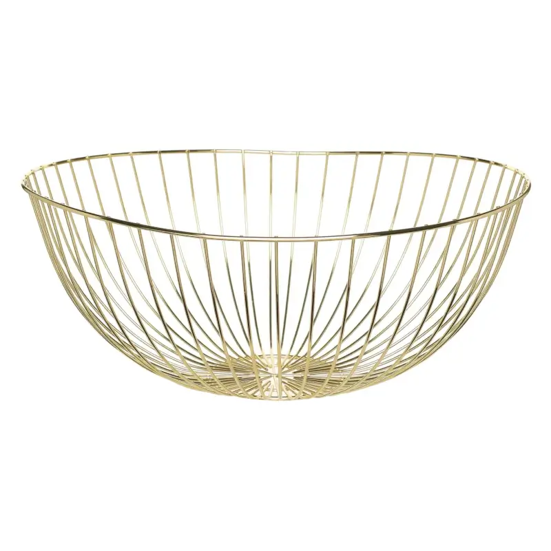 Корзина для фруктов, 33 см, металл, золотистая, Прутья, Twist gold