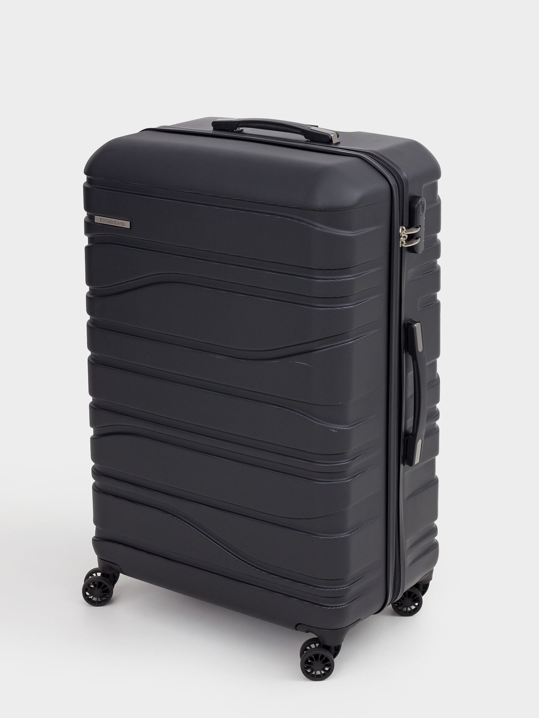 Чемодан L, 52х29х77 см, 4,2 кг, с замком, пластик, черный, Travel comfort, image-4