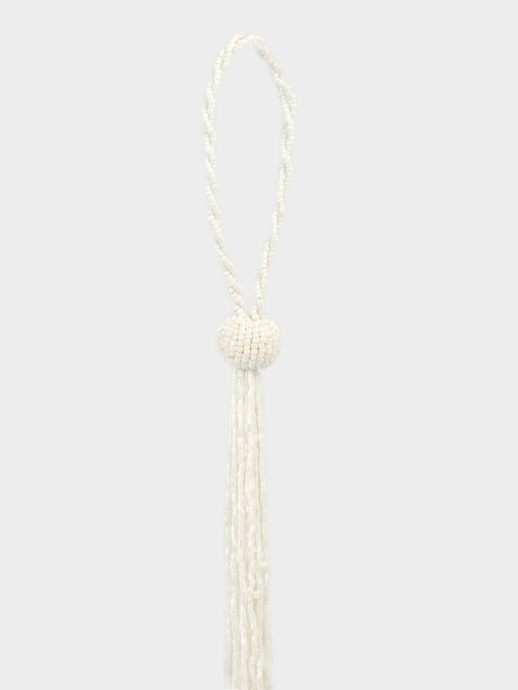 Шырша ойыншығы, 16 см, шашағы бар, моншақтар, ақ, Шар, Ball tassel, image-1