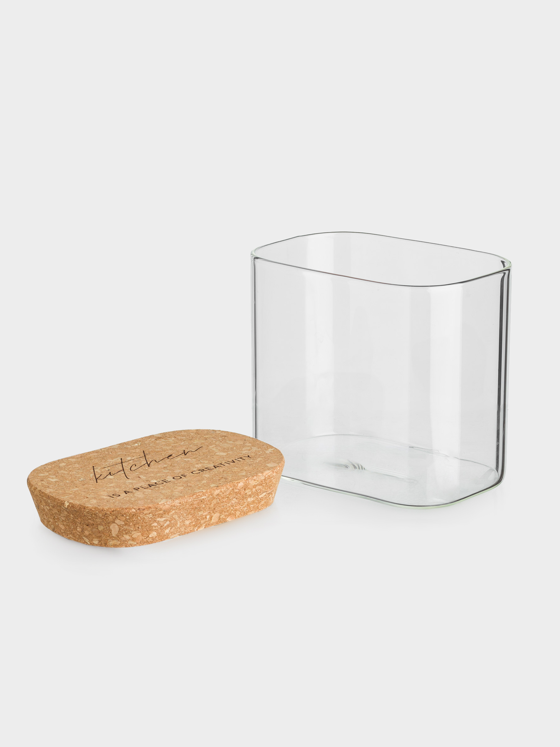 Банка для сыпучих продуктов, 600 мл, стекло/пробка, прямоугольная, Clear cork, image-6