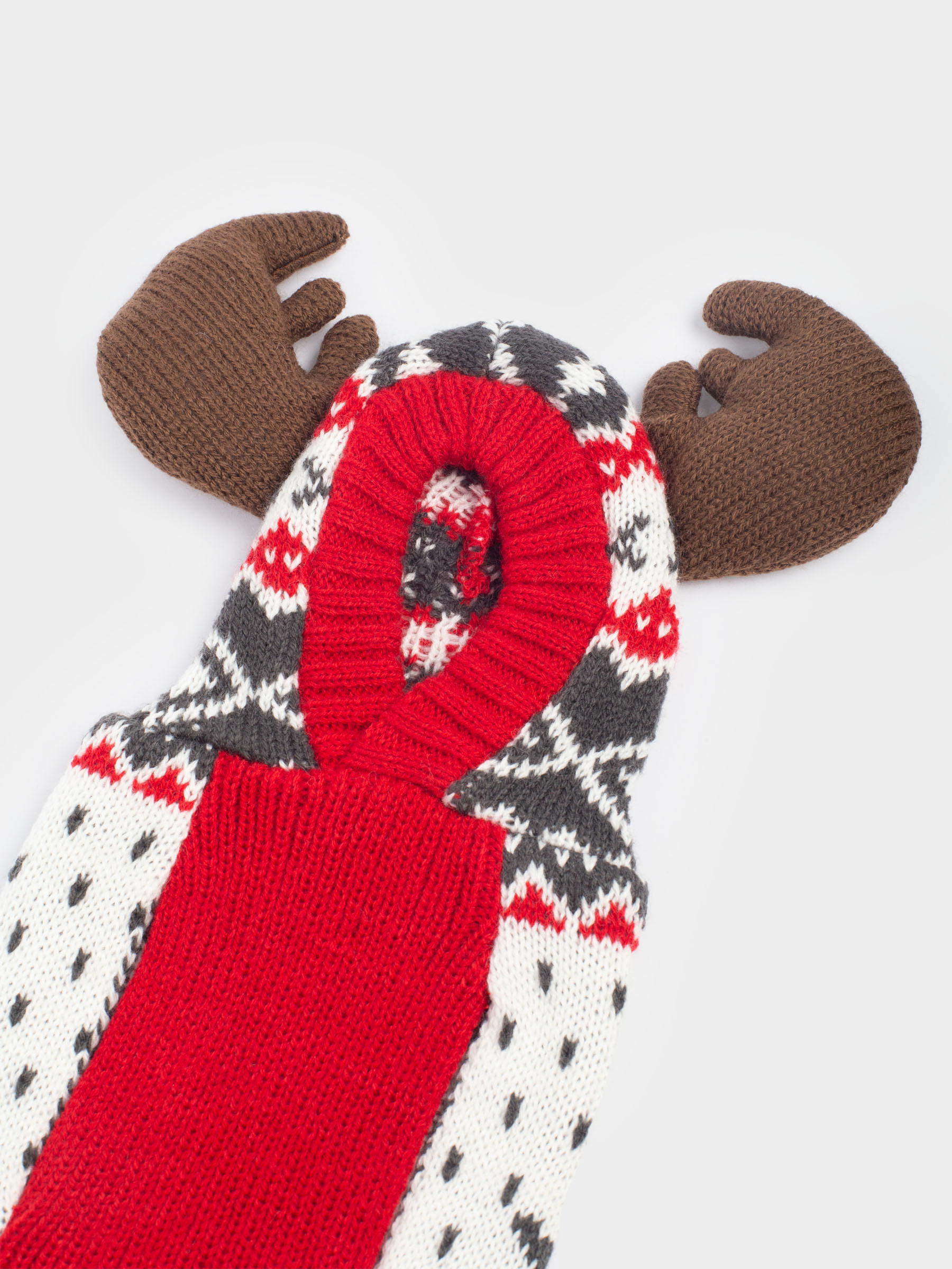 Свитер для животных, 32 см, р. S, с капюшоном, акрил, бело-красный, Зимний узор, Fashion pet, image-2