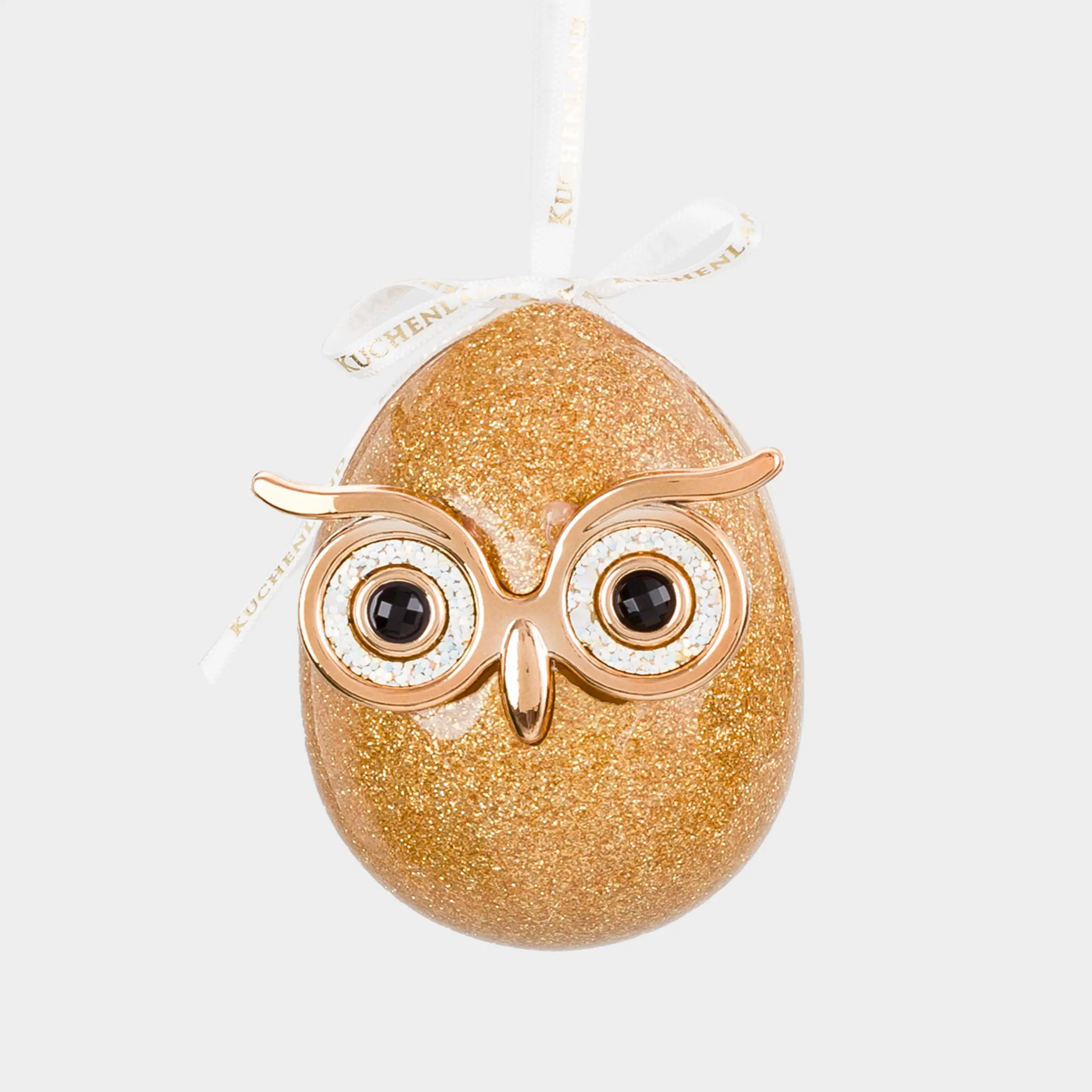 Игрушка елочная, 9 см, пенопласт, золотистая, Сова, Funny owl