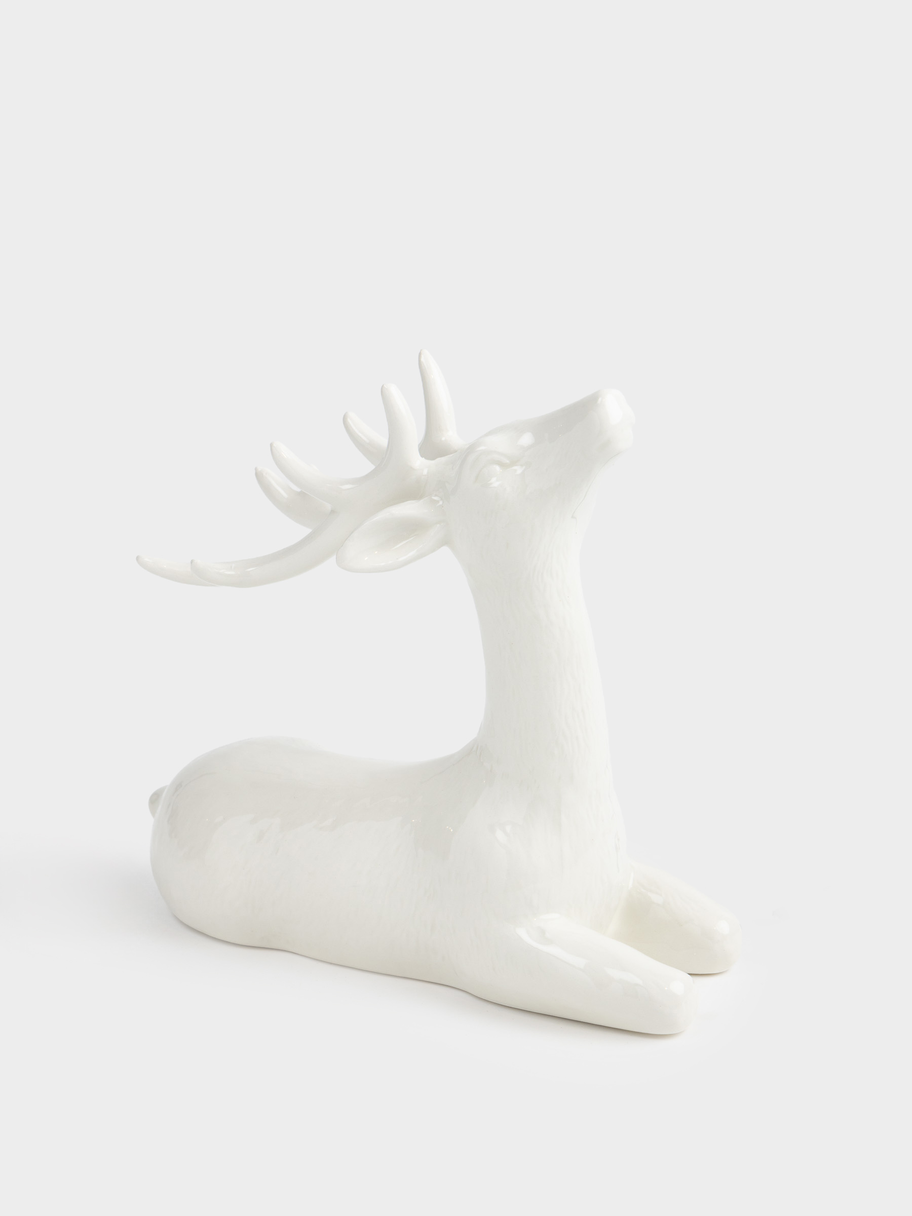 Статуэтка, 17 см, керамика, белая, Олень, Forest deers, image-3