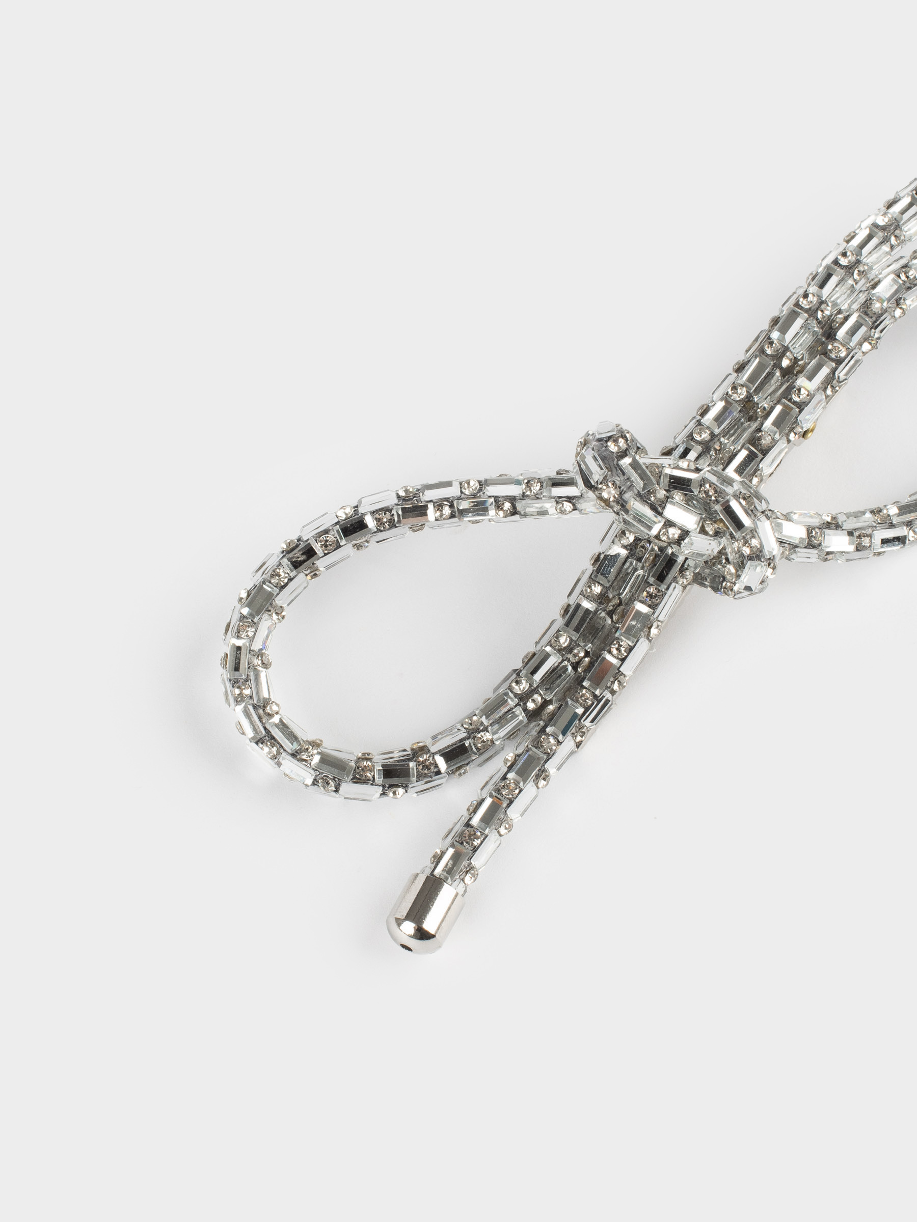 Шаш қыстырғыш, 12 см, шыны/металл, күміс түстес, Бант, Hair crystal, image-3