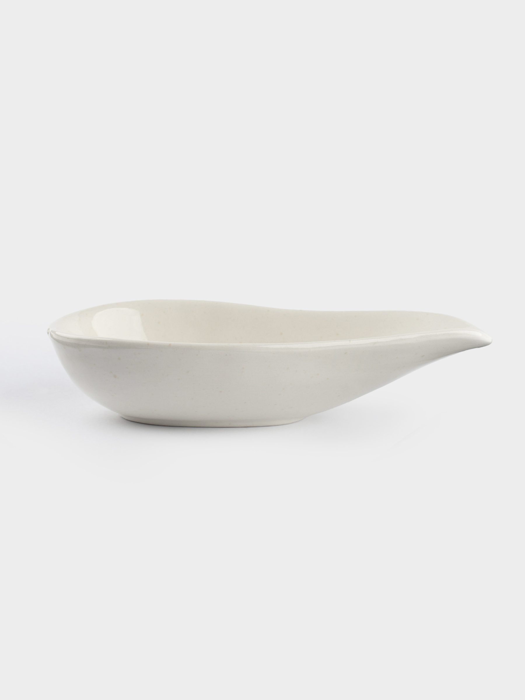 Подставка под ложку, 20 см, керамика, молочно-бежевая, в крапинку, Ceramo speckled, image-2