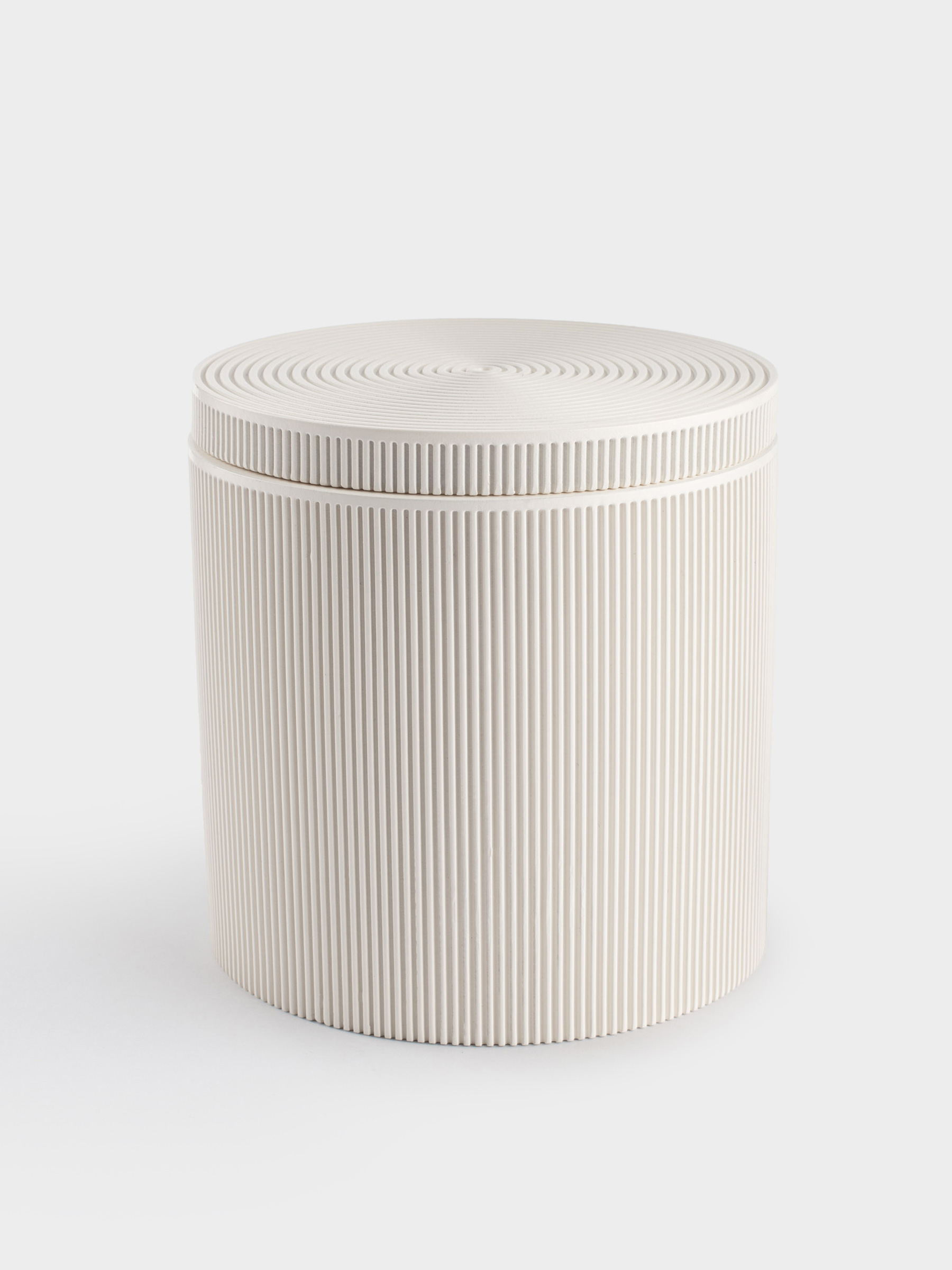 Шкатулка для ванной, 10 см, полирезин, молочная, White stripes, image-0