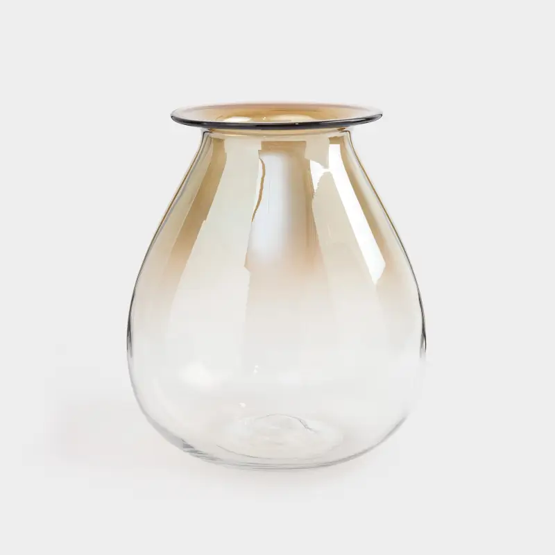 Ваза для цветов, 23 см, стекло, бежевая, Clear color ,image-0