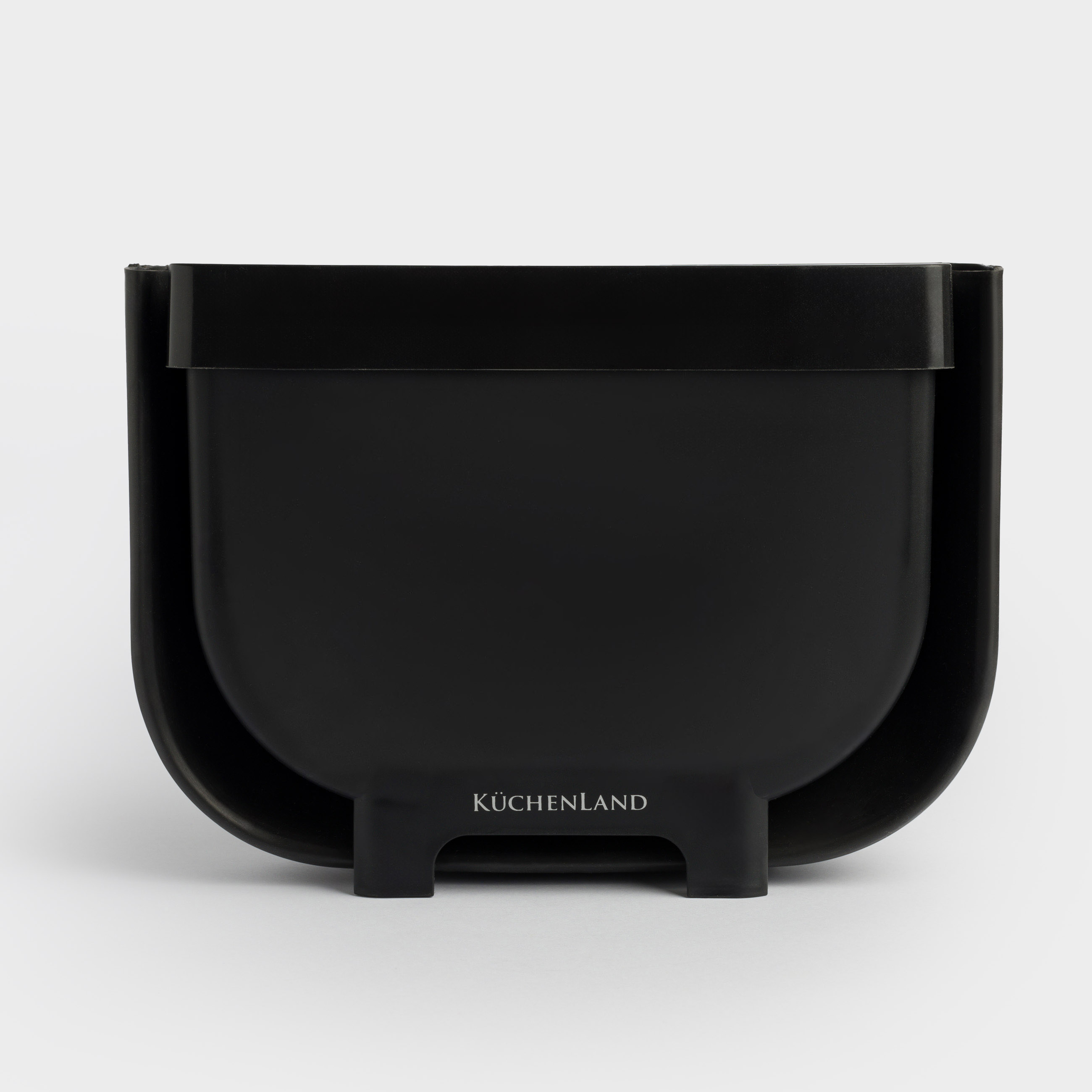 Ведро для мусора, 4 л, складное, подвесное, пластик/резина, черное, Foldaway black, image-2