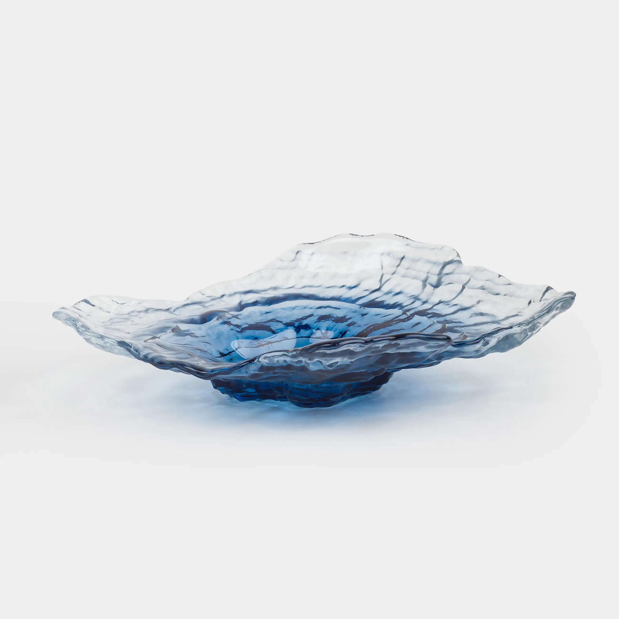 Жеміс вазасы, 23х17 см, шыны, көк градиент, Устрица, Shellfish gradient