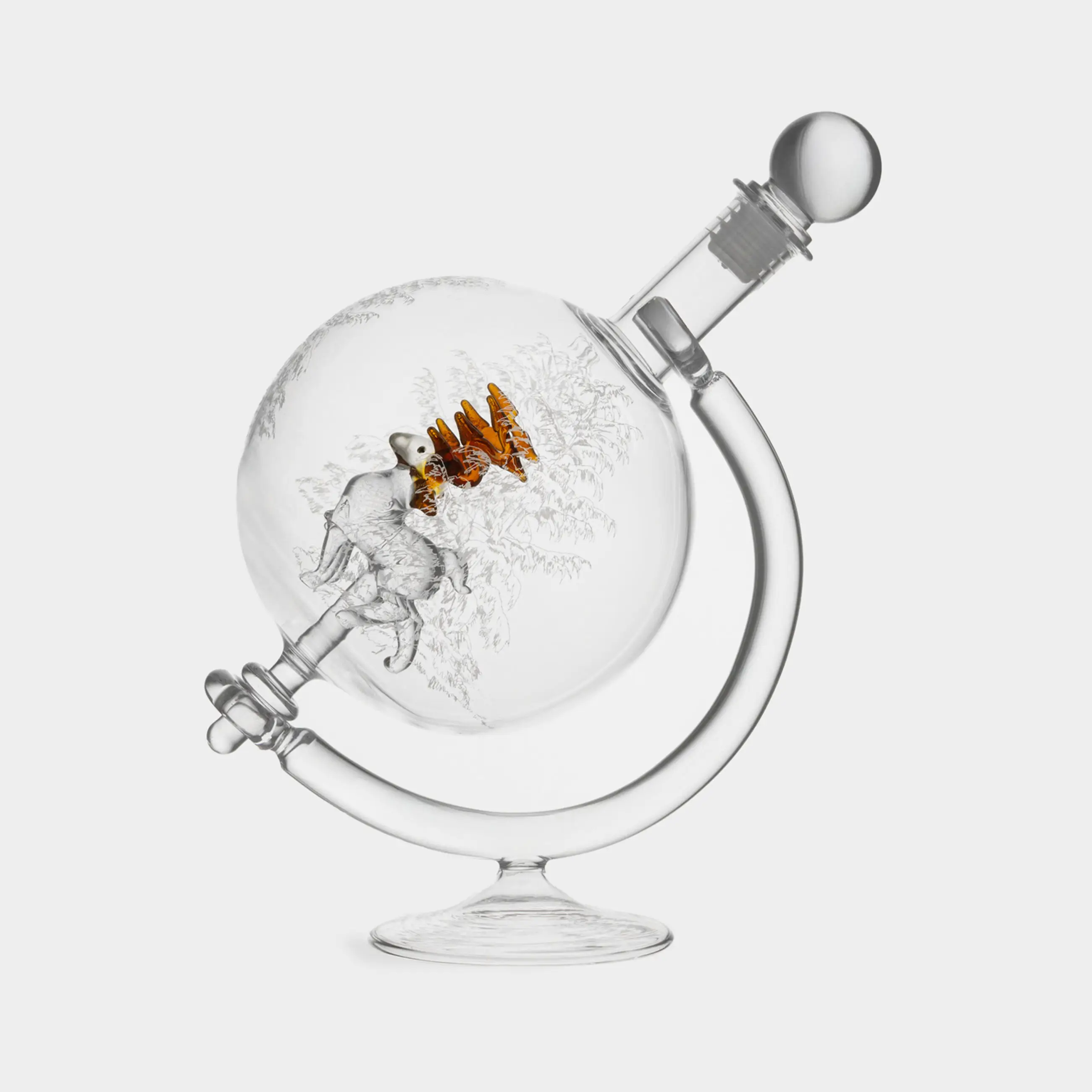 Графин, 650 мл, на подставке, стекло Б, Глобус с оленем, Bar