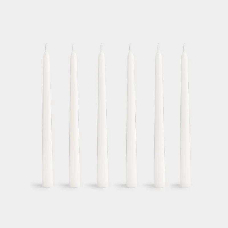 Свеча, 26 см, 6 шт, тонкая, Luxury white
