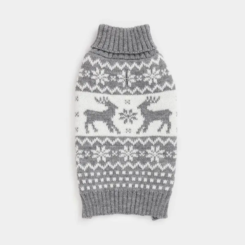 Свитер для животных,  акрил, серо-белый, Рождественский узор, Fashion pet ,image-0