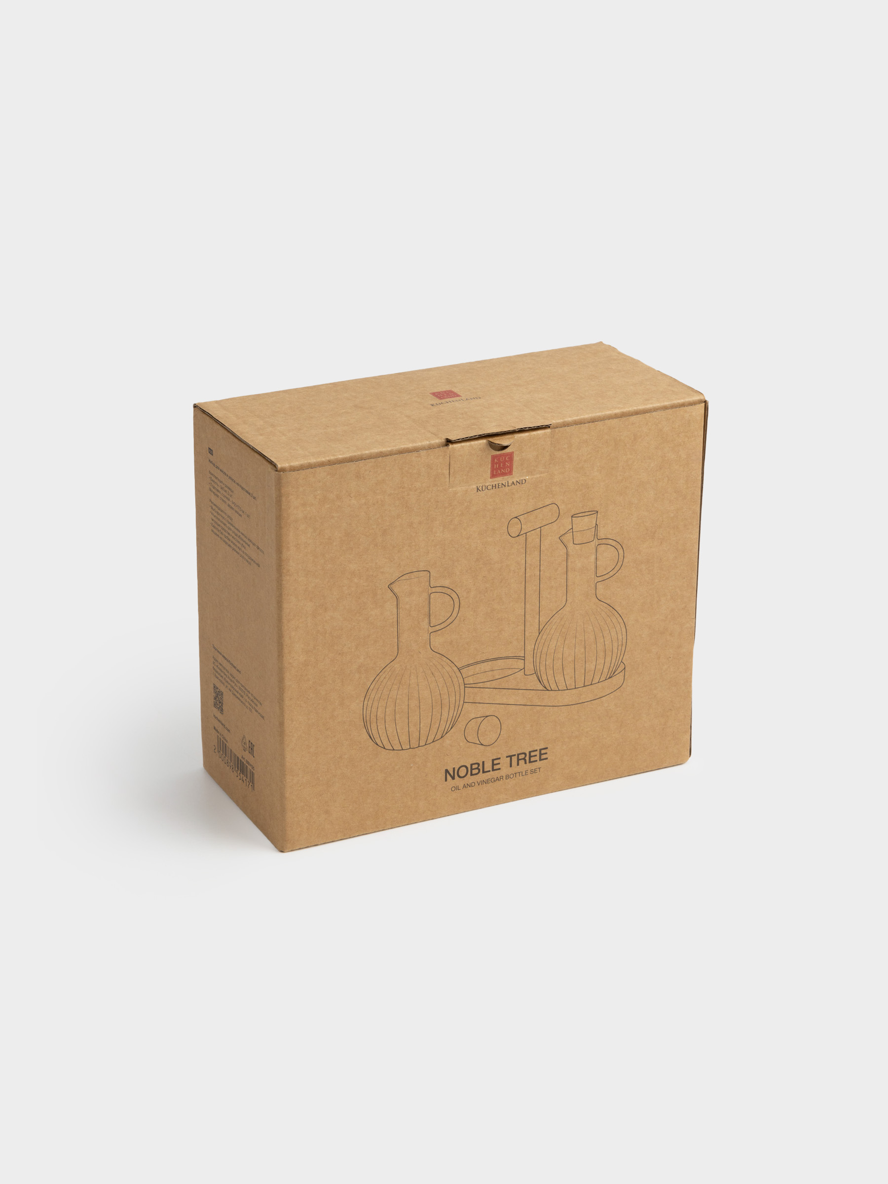 Набор для масла и уксуса, 300 мл, 2 шт, на подставке, стекло/дерево, Noble tree, image-5