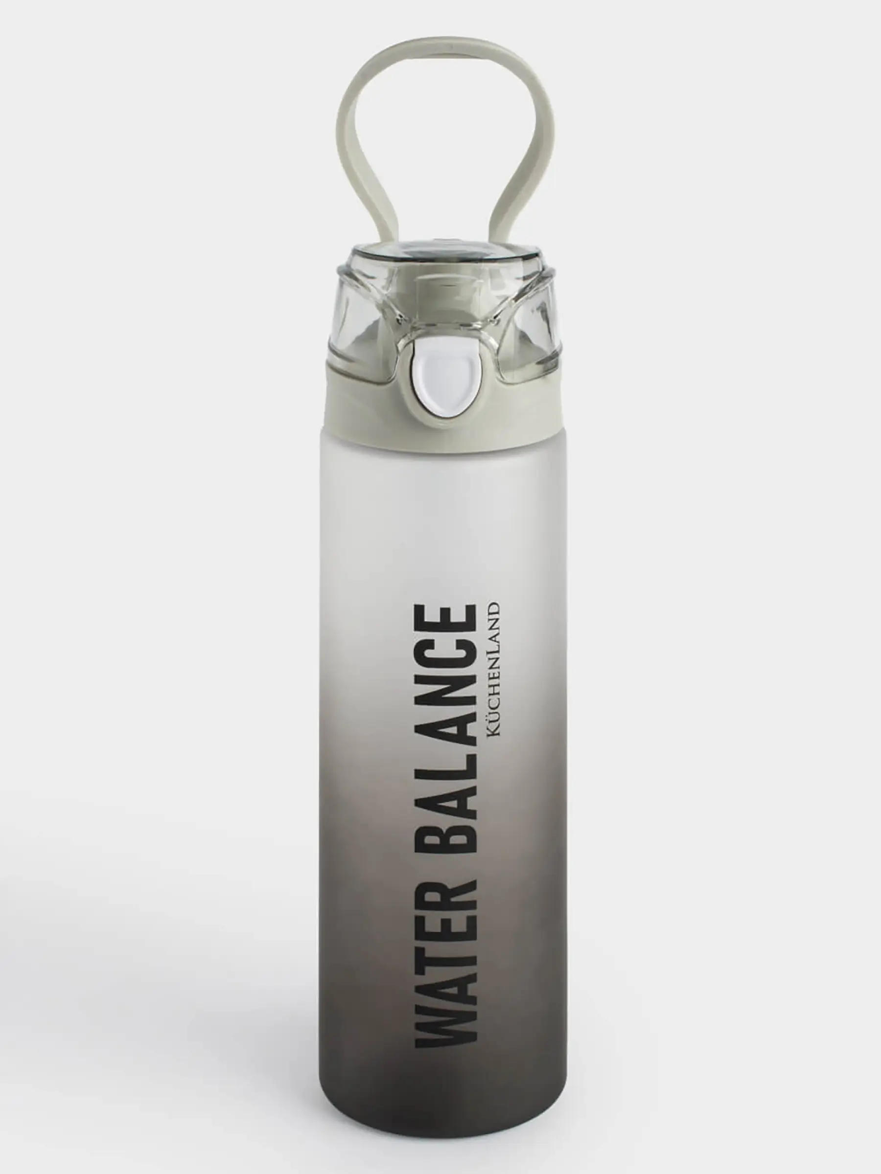 Бутылка для воды, 900 мл, пластик/силикон, серая, Water balance, Sport