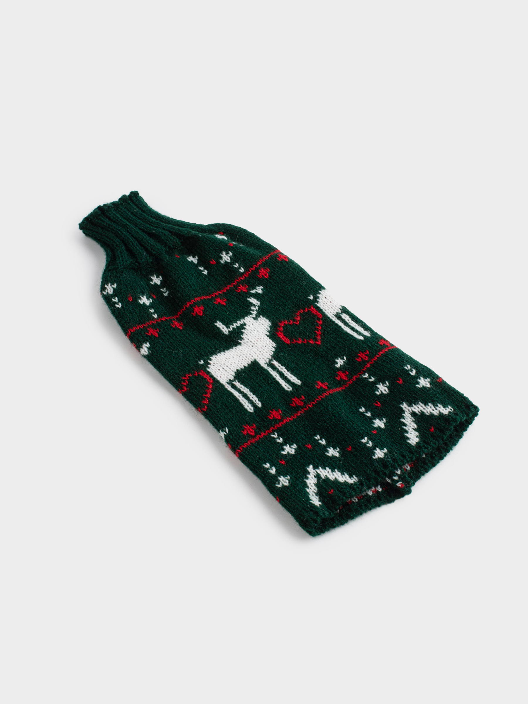 Чехол для бутылки, 26 см, декоративный, полиэстер, зеленый, Олень, Christmas bar, image-3