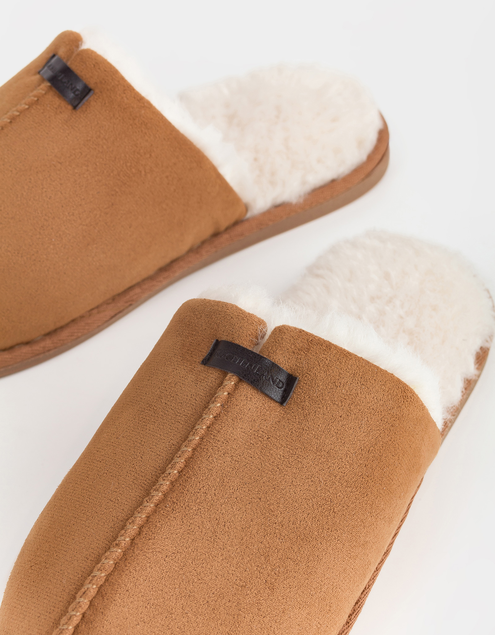 Тапочки женские, домашние, замша/искусственный мех, коричневые, Suede, image-4