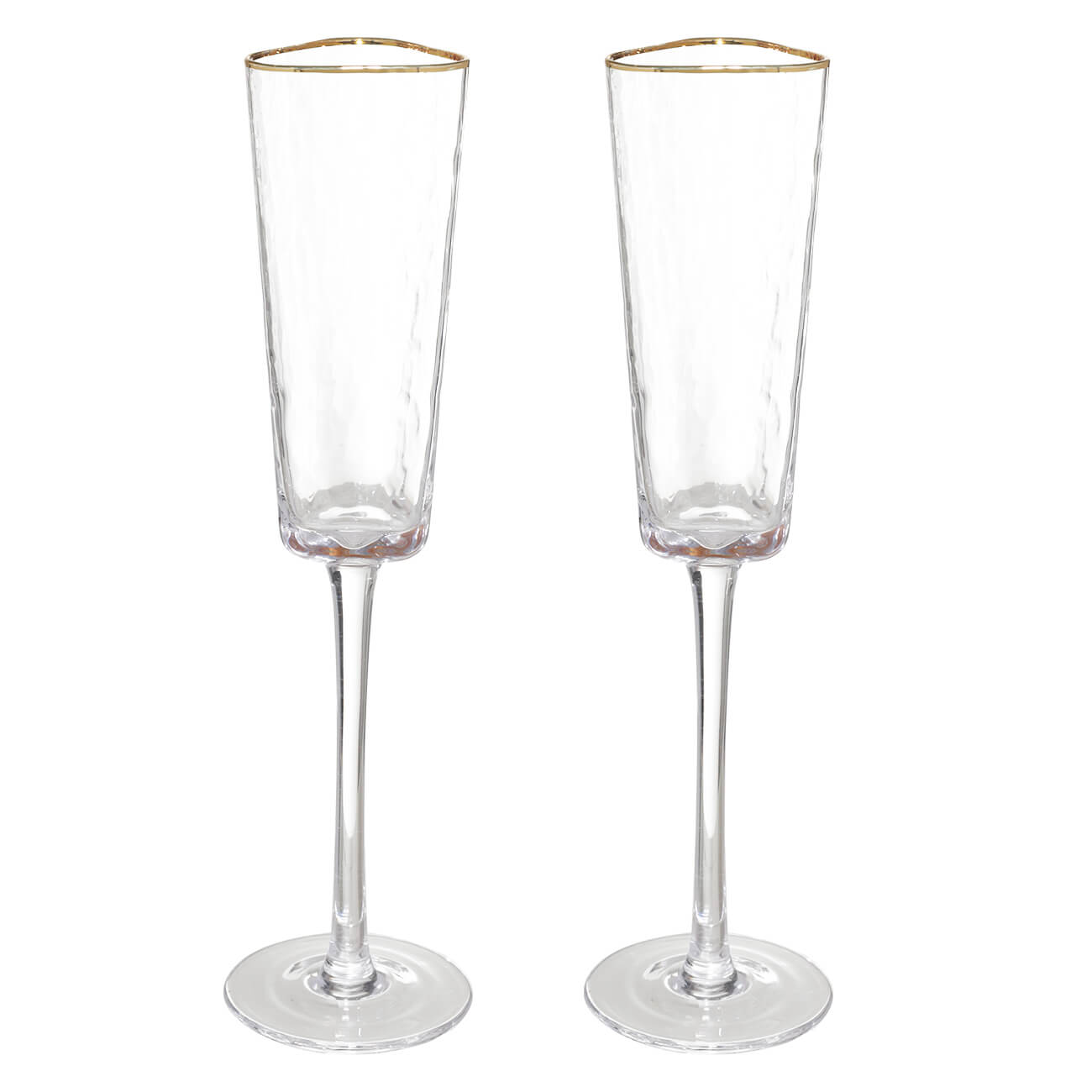 Шампан бокалы, 160 мл, 2 дана, Шыны, алтын жиегі бар, Triangle Gold изображение № 1